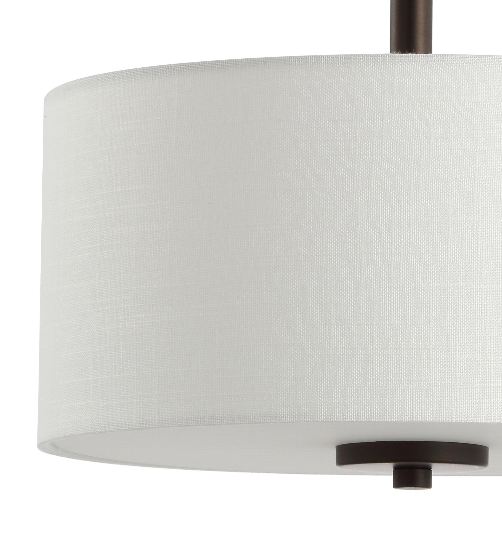 Marc 15" Metal LED Semi-Flush Mount, Oil Rubbed Bronze/White