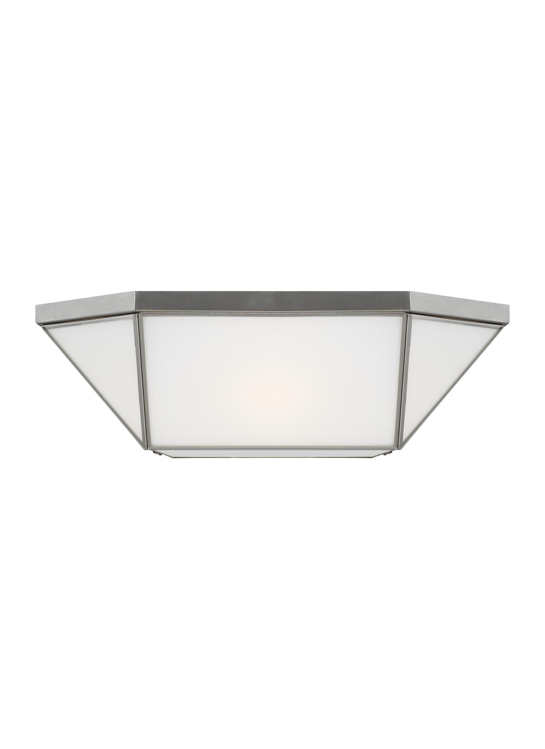 Morrison 20'' Brushed Nickel Indoor/Outdoor Flush Mount with Glass Shade
