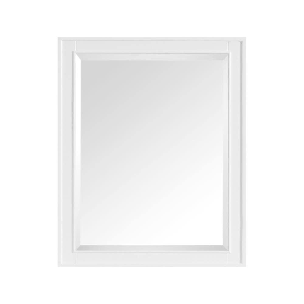 21.5" x 27.5" Bosc Rectangle Wall Mirror White - DesignOvation: Polystyrene Frame, No Assembly Required