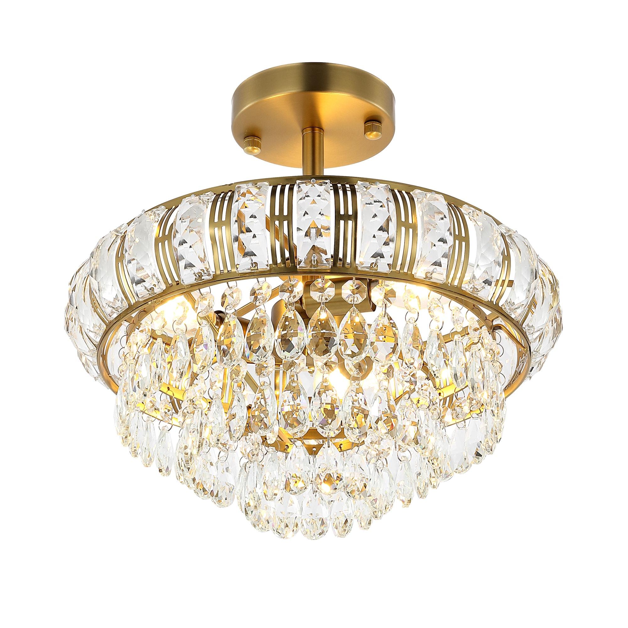 GetLedel 3-Light Empire Crystal Chandelier Gold N/A Gold