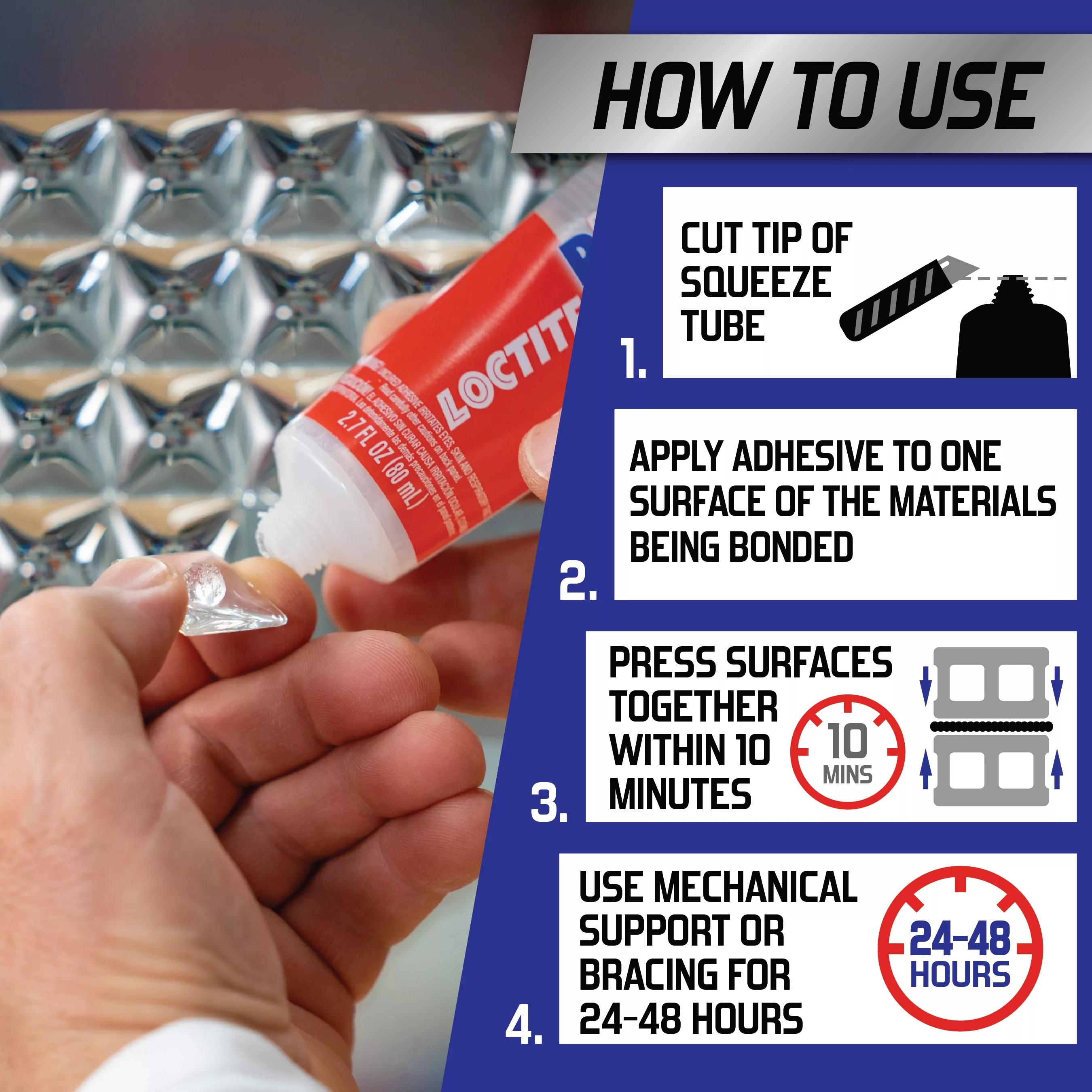 Loctite Power Grab Construction Adhesive Ultimate Crystal Clear, Pack of 1, Clear 2.7 fl oz Tube