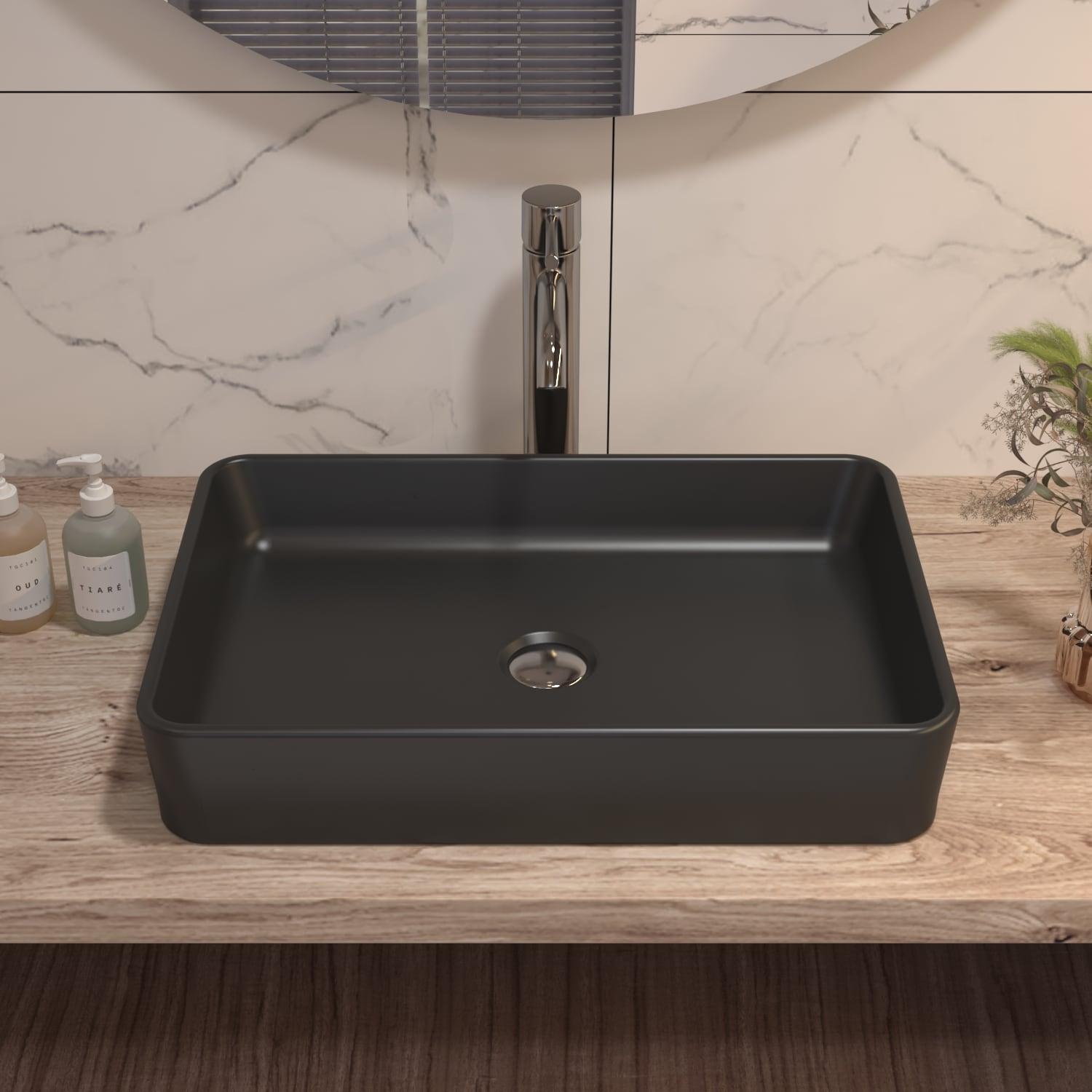 Ally 20" x 13'' Rectangular Vitreous China Vessel Bathroom Sink