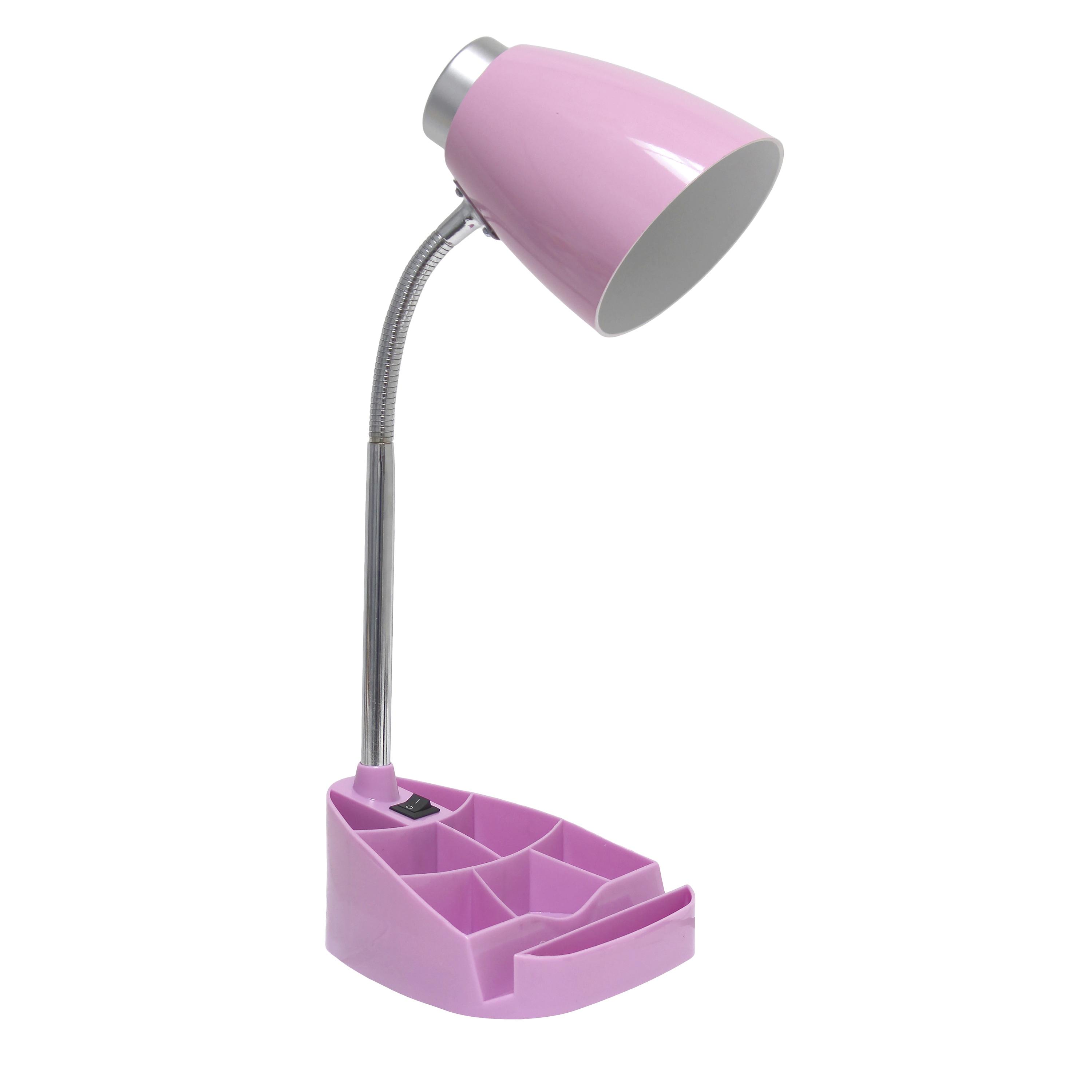Creekwood Home 18.5" Pink Flexible Gooseneck Organizer Plastic Desk Lamp