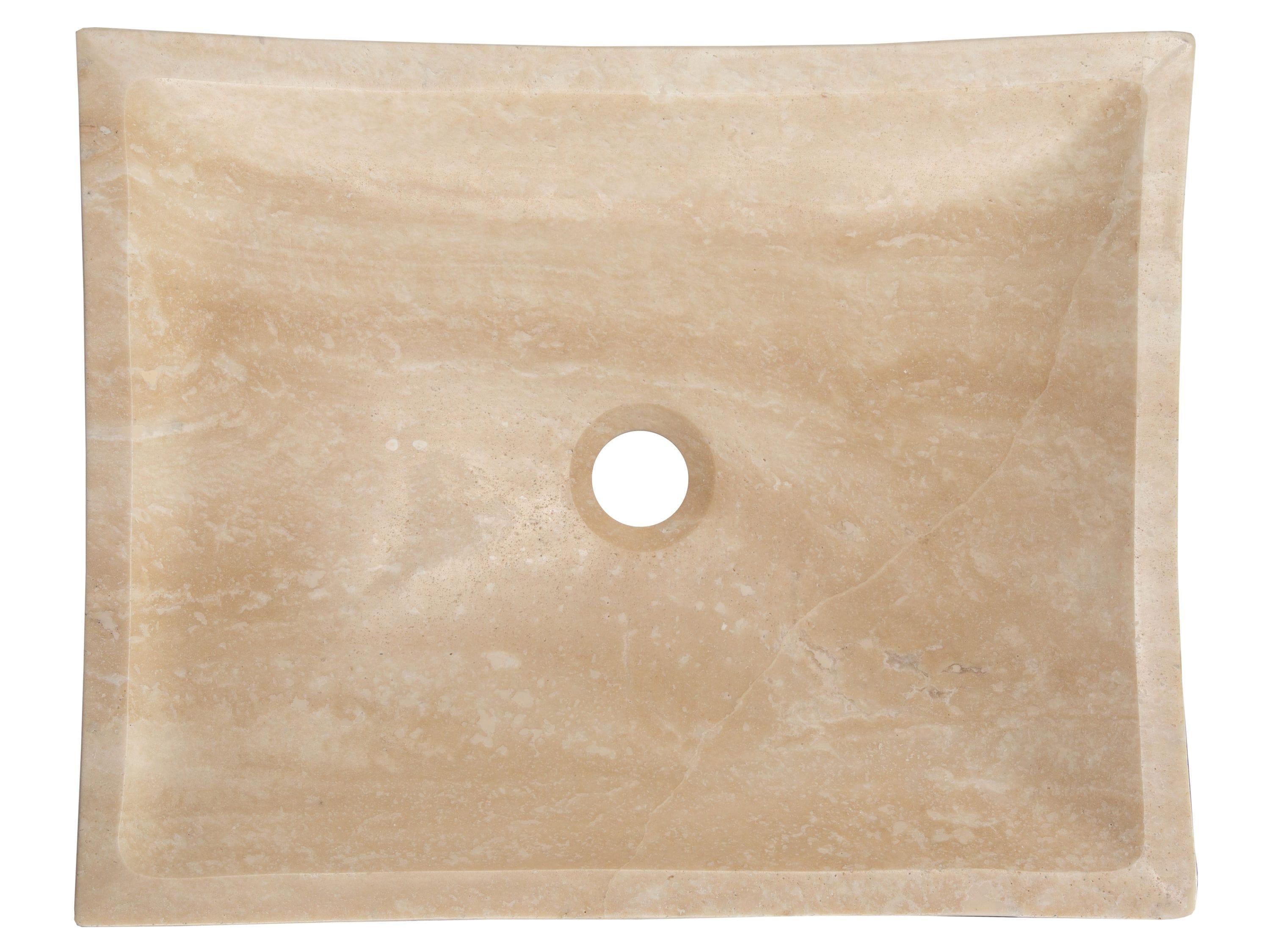 Eden Bath Zen 14.75'' Beige Stone Rectangular Bathroom Sink