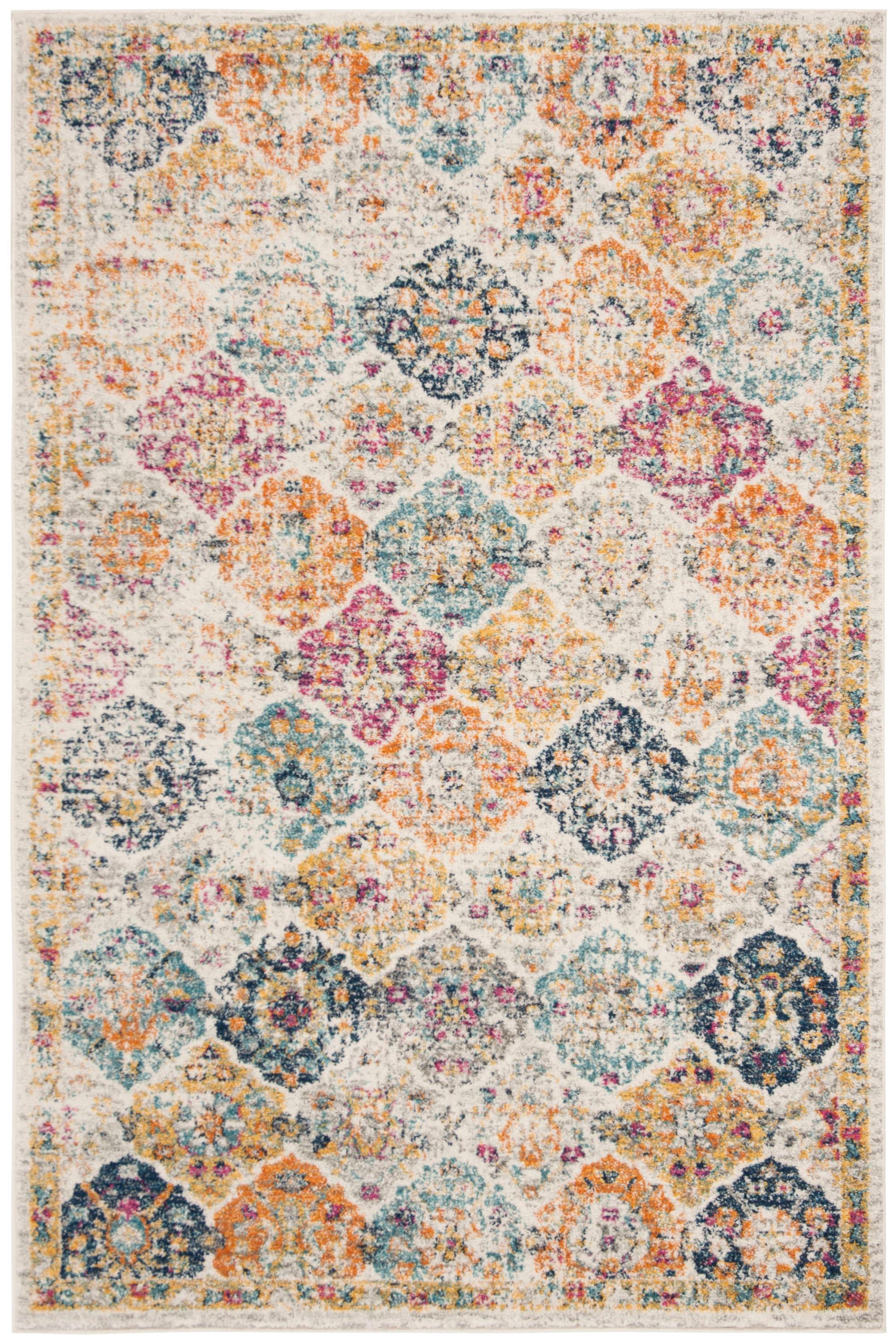 Madison MAD611 Power Loomed Indoor Area Rug - Cream/Multi - 4'x6' - Safavieh