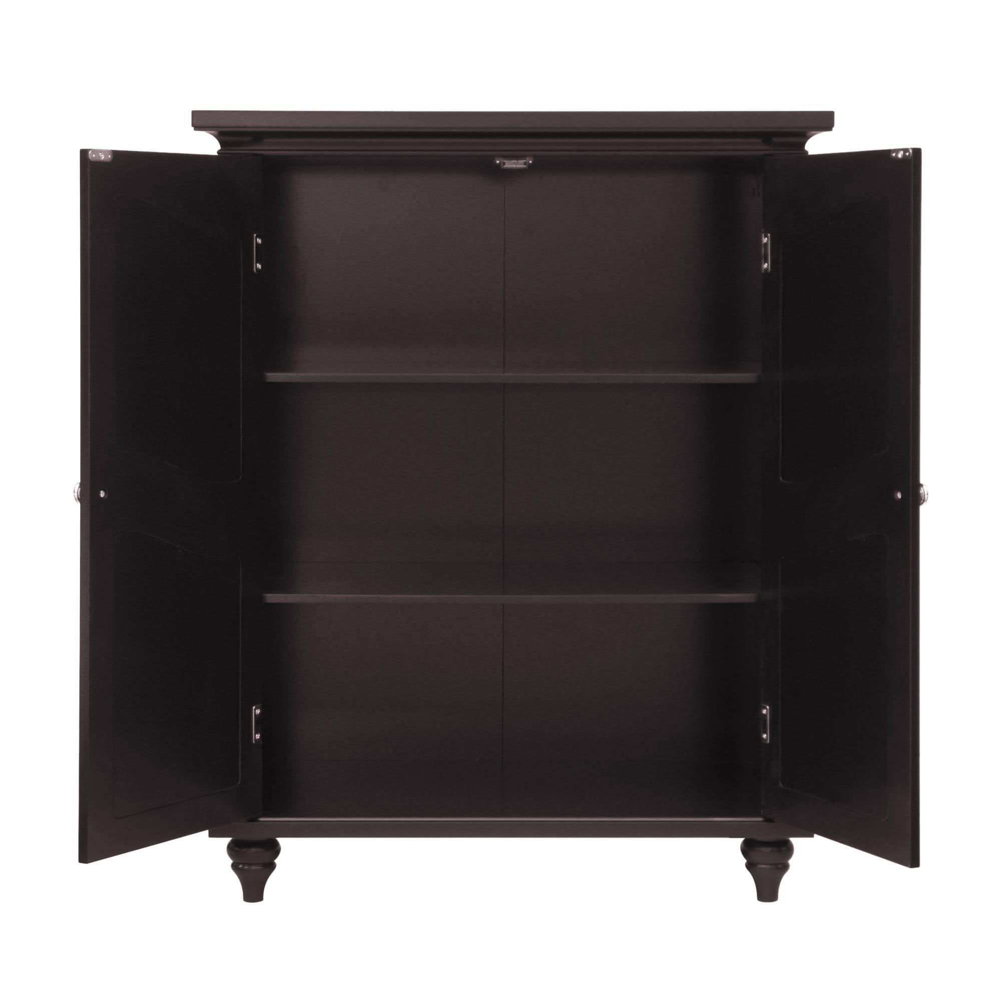 Versailles Floor Cabinet with Two Doors Dark Espresso - Elegant Home Fashions: Adjustable Shelves, MDF Construction