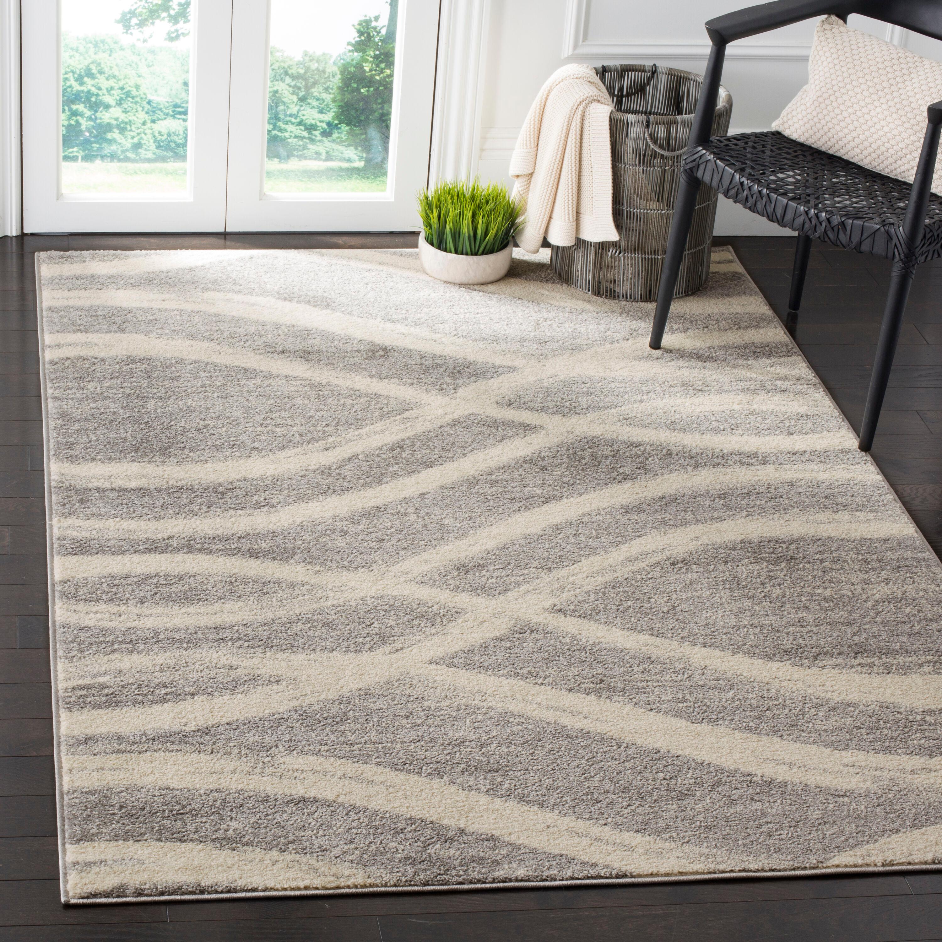 Adirondack ADR125 Machine Made Indoor Area Rug - Grey/Cream - 6'x6' - Safavieh