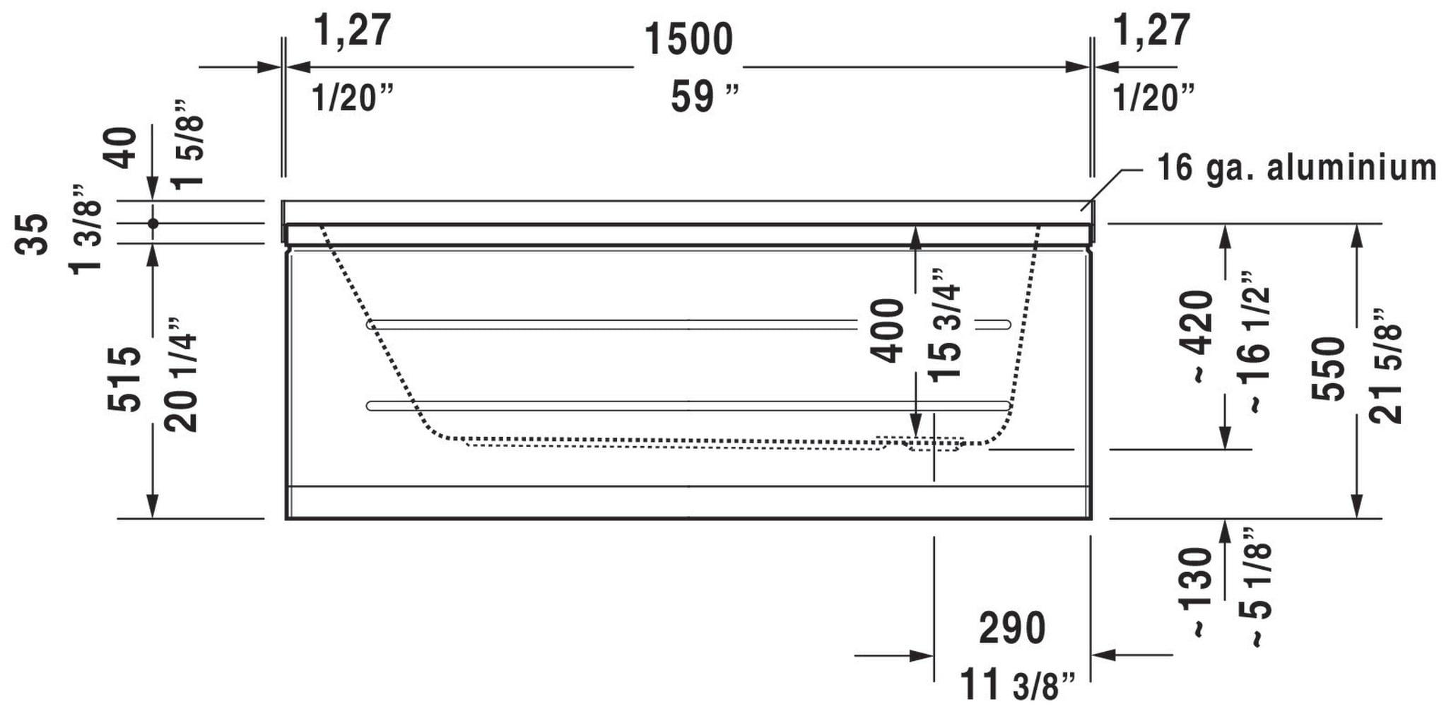 D-Code 59" x 30" Drop In Soaking Bathtub