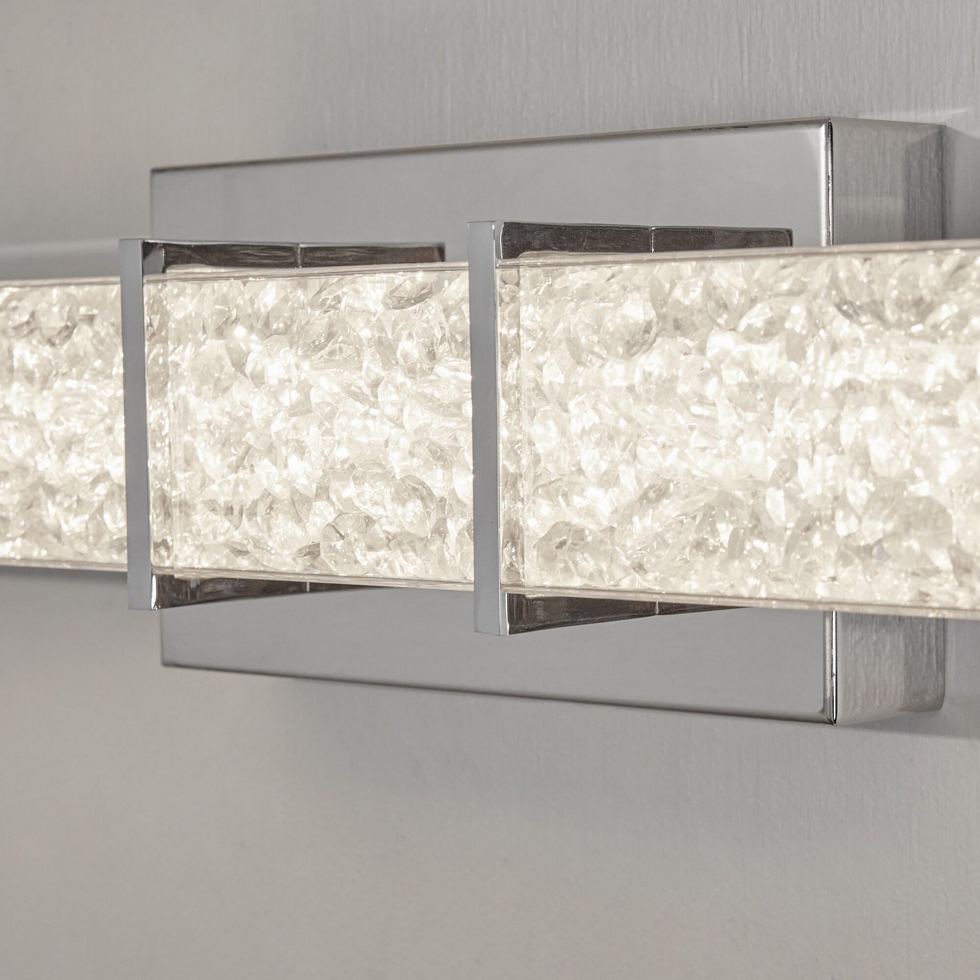 Artika Riviera 27 in. 1-Light Chrome Modern Integrated LED Vanity Light Bar for Bathroom with Crystals