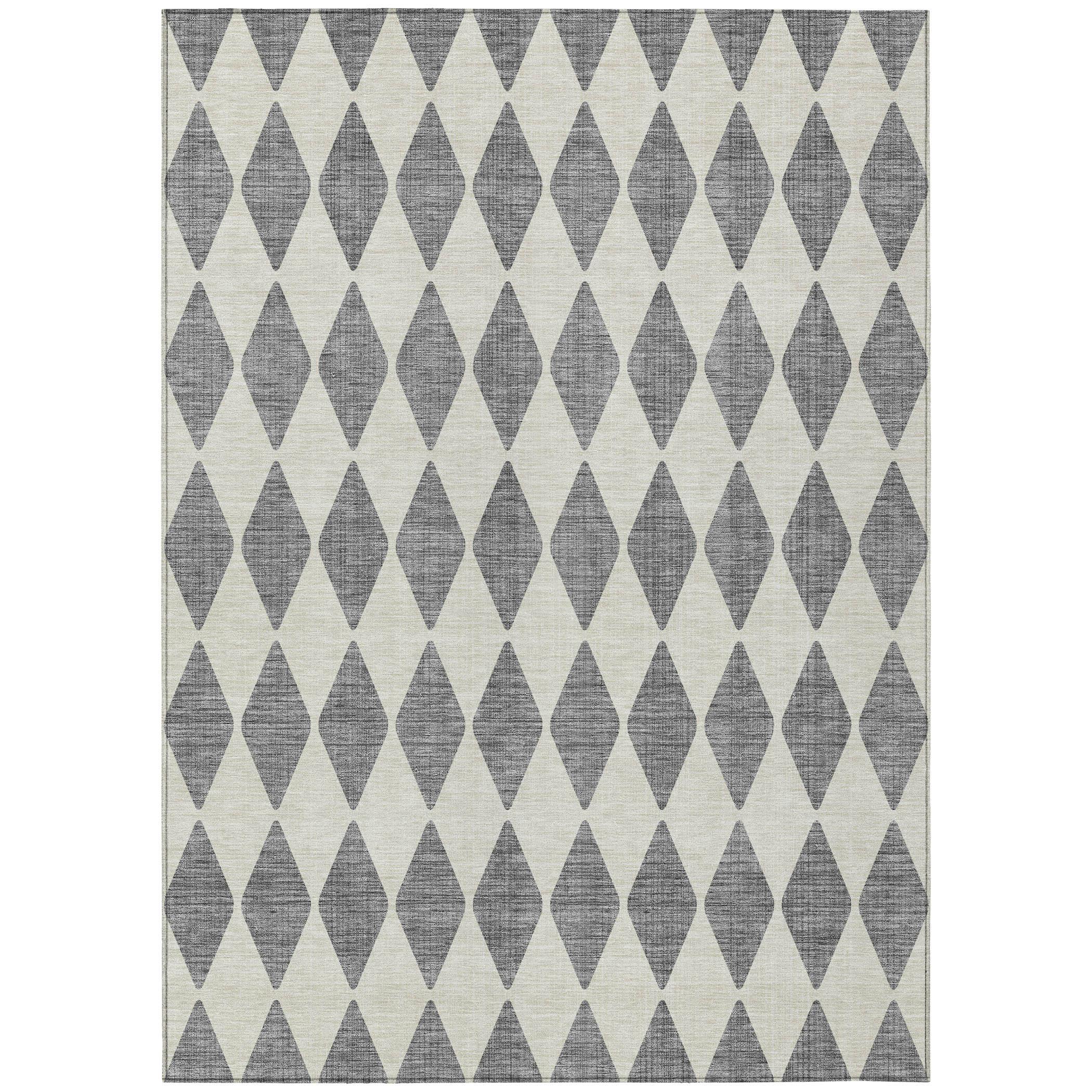 Addison Rugs Chantille Indoor/Outdoor Transitional Diamonds Gray Washable Rectangle Rug, 2'6" x 3'10"