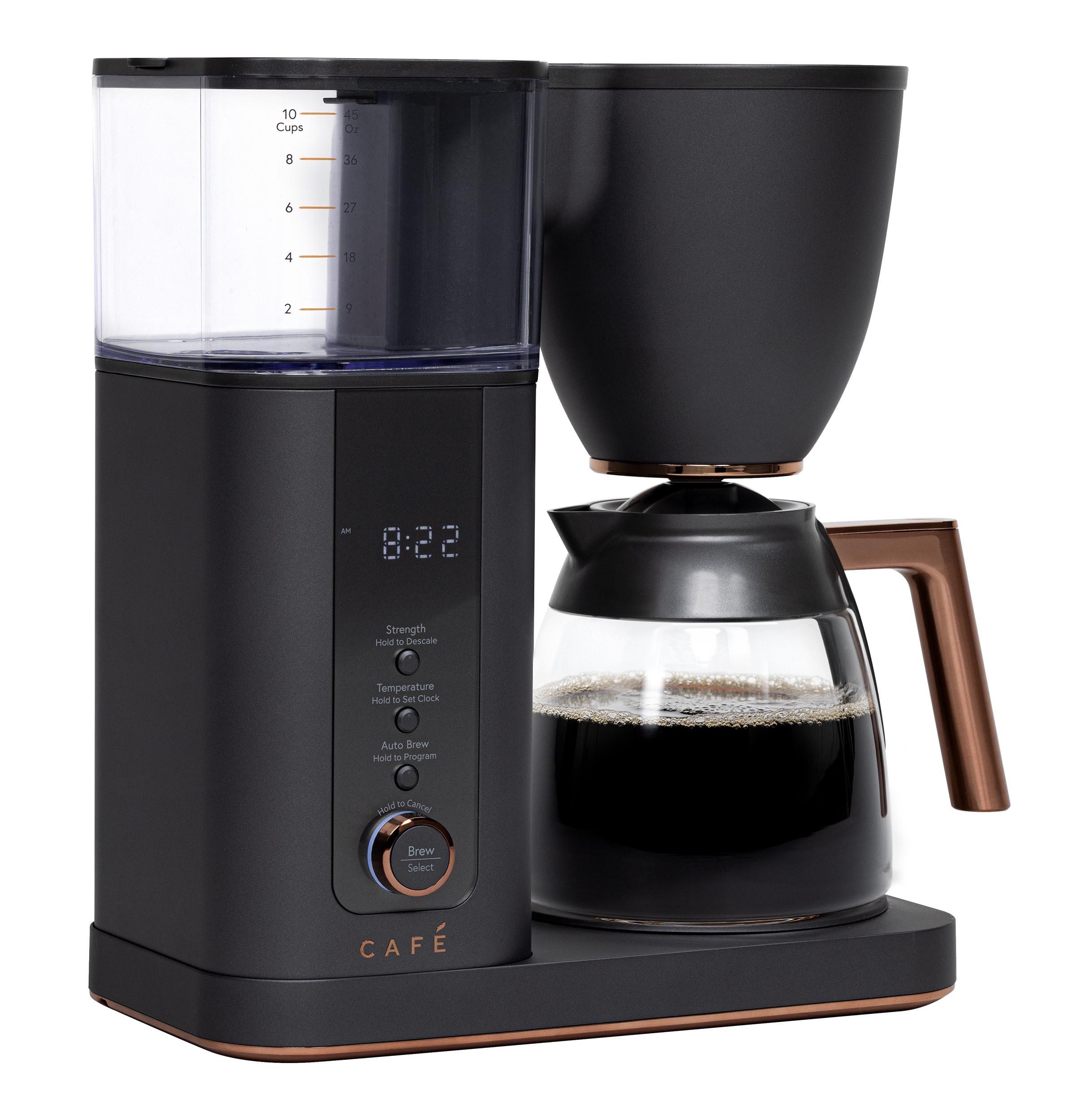 Café ™ Matte Black 10-Cup Drip Coffee Maker with Glass Carafe
