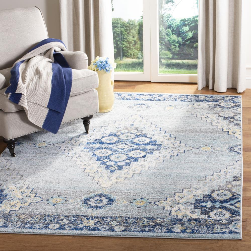 Madison MAD615 Power Loomed Area Rug - Grey/Cream - 6'7"x9'2" - Safavieh.