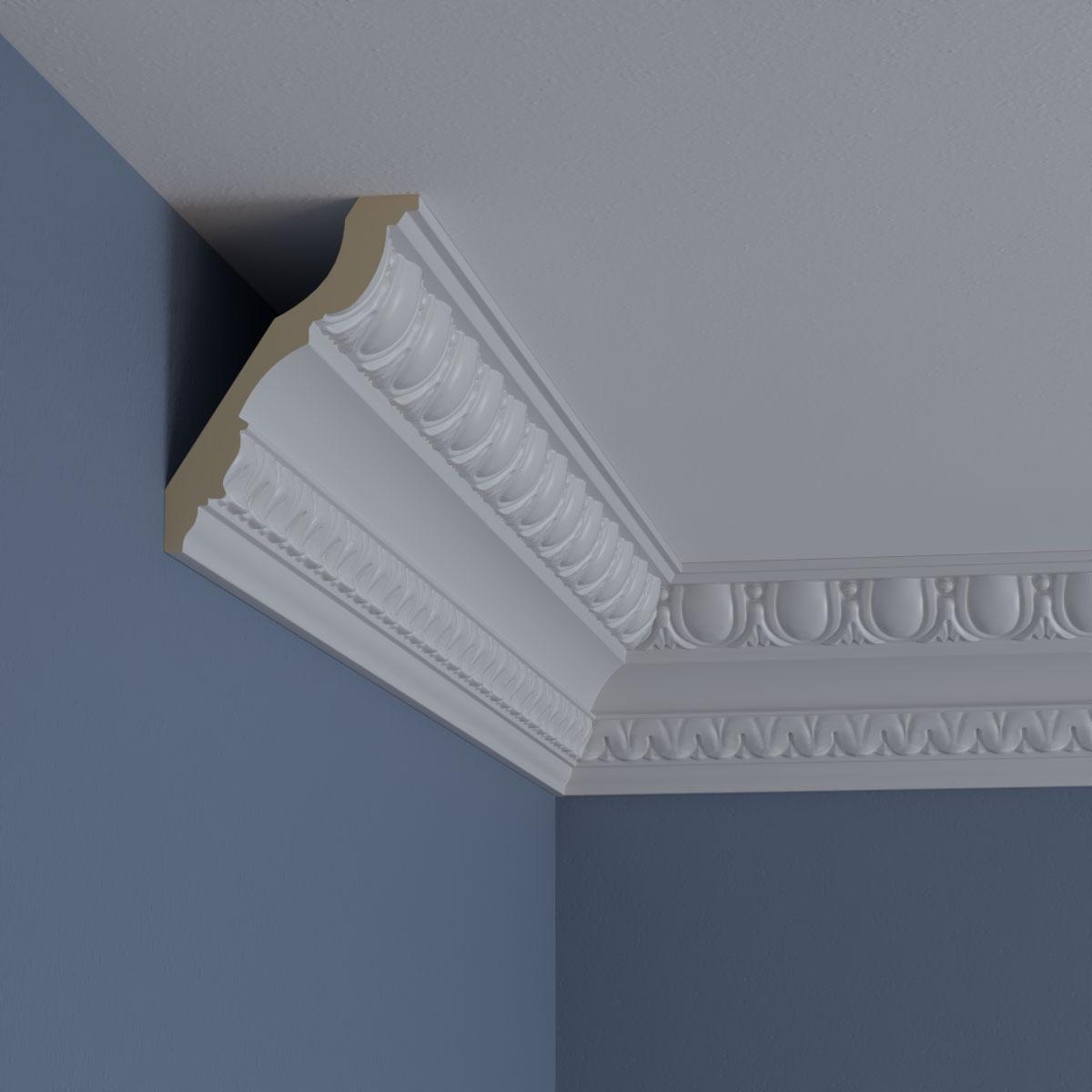 Ekena Millwork 4 7/8"H x 3 1/2"P x 6"F x 94 1/2"L Bedford Egg & Dart Crown Moulding