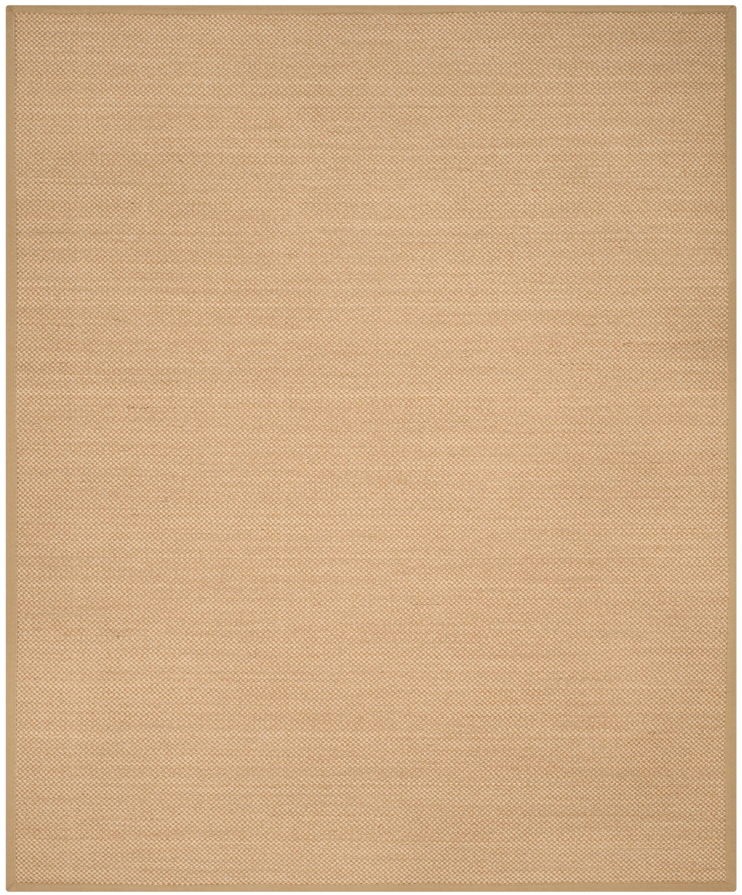 SAFAVIEH Natural Fiber Jovana Border Seagrass Area Rug, Maize/Linen, 9' x 12'