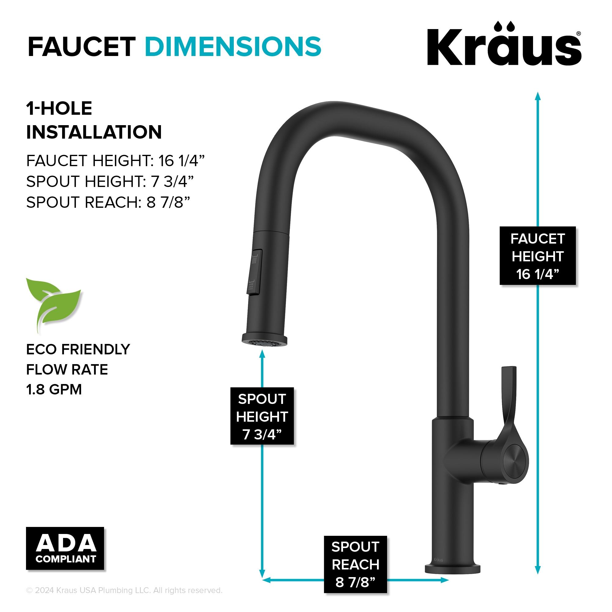 Matte Black Metal Single Handle Pull-down Kitchen Faucet with Sprayer