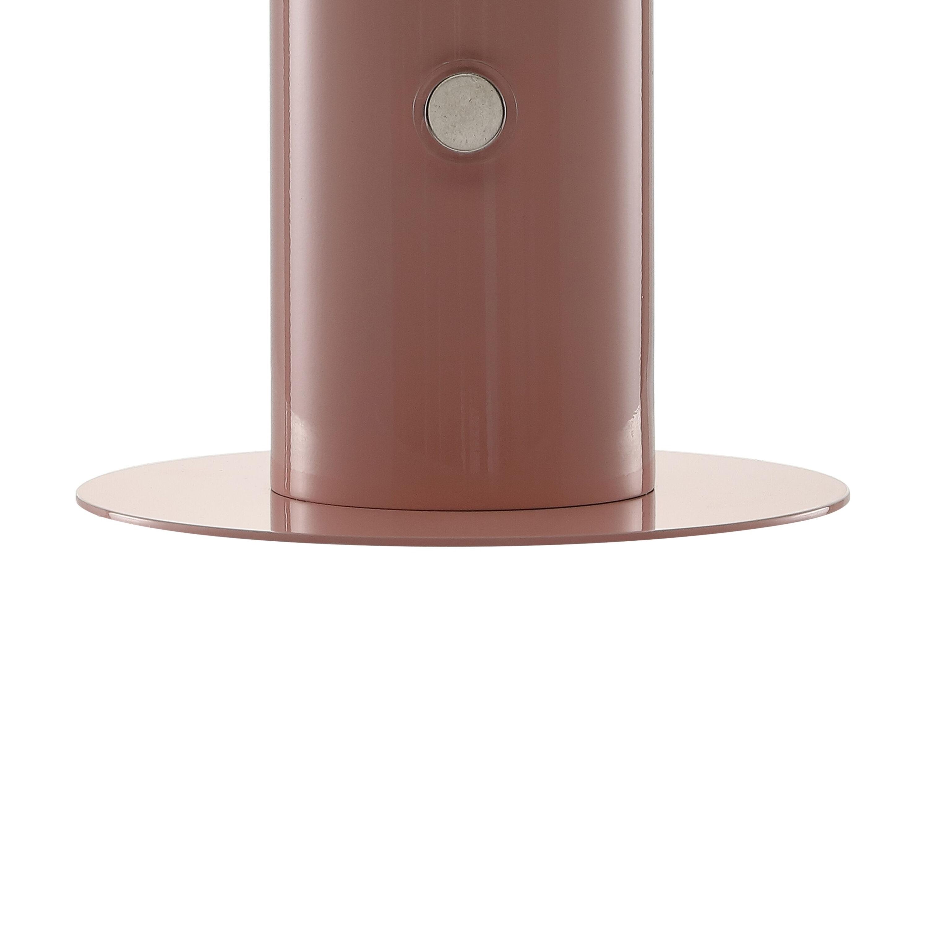 JONATHAN Y JYL7115F Boletus 10.75" Contemporary Bohemian Rechargeable/Cordless Iron Integrated Portable LED Mushroom Table Lamp, Modern, Coastal for living room, dinning room, bedroom, Pink