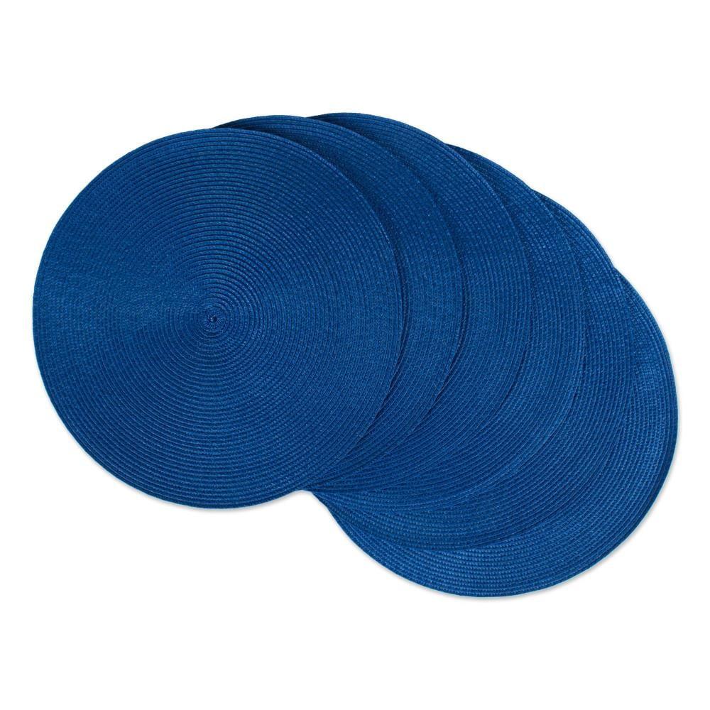 DII Nautical Blue Round Polypropylene Woven Placemat (Set of 6)