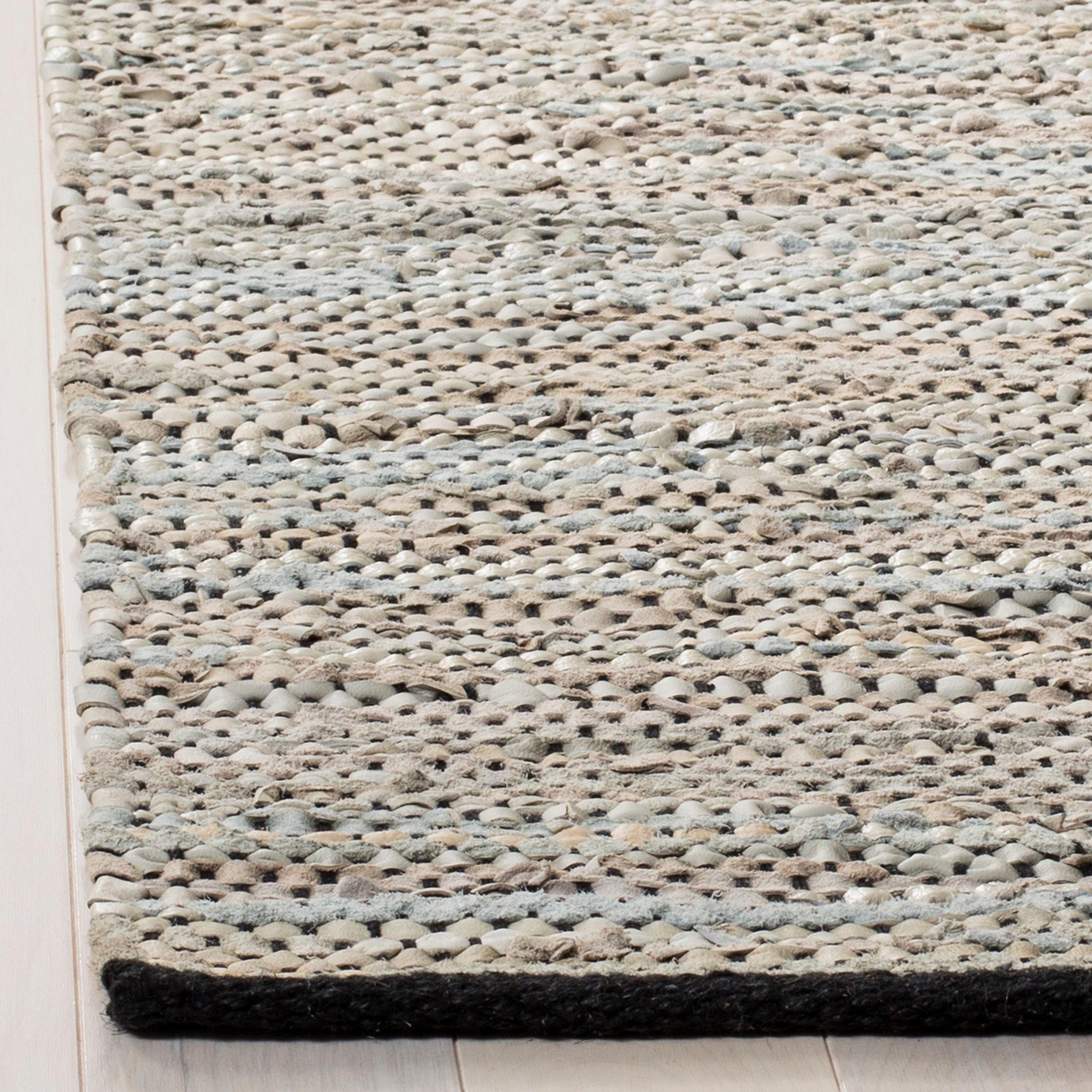 Vintage Leather VTL104 Hand Woven Indoor Area Rug - Beige - 5'x8' - Safavieh