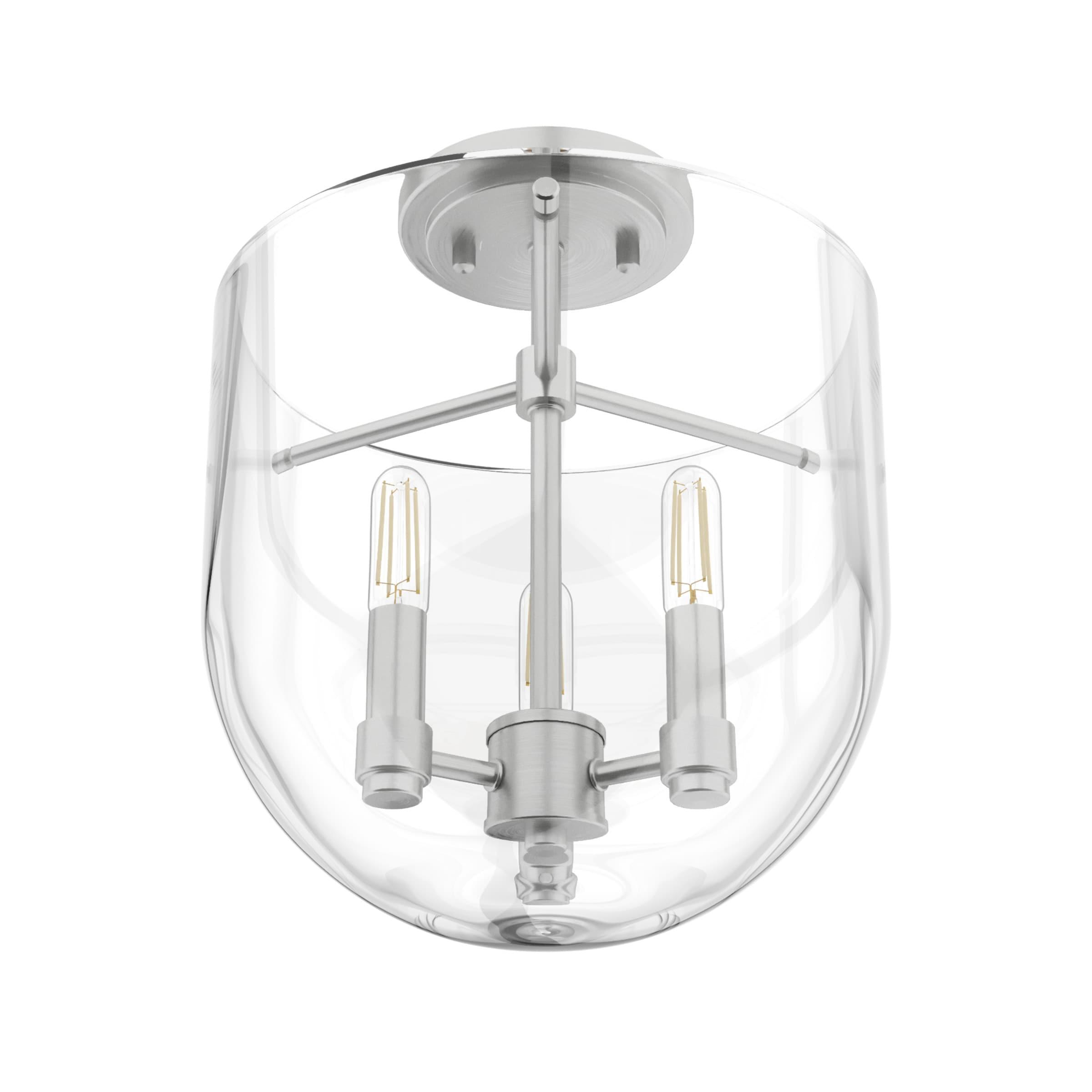 Hunter Sacha Natural Iron 3 Light Flush Mount Ceiling Light Fixture