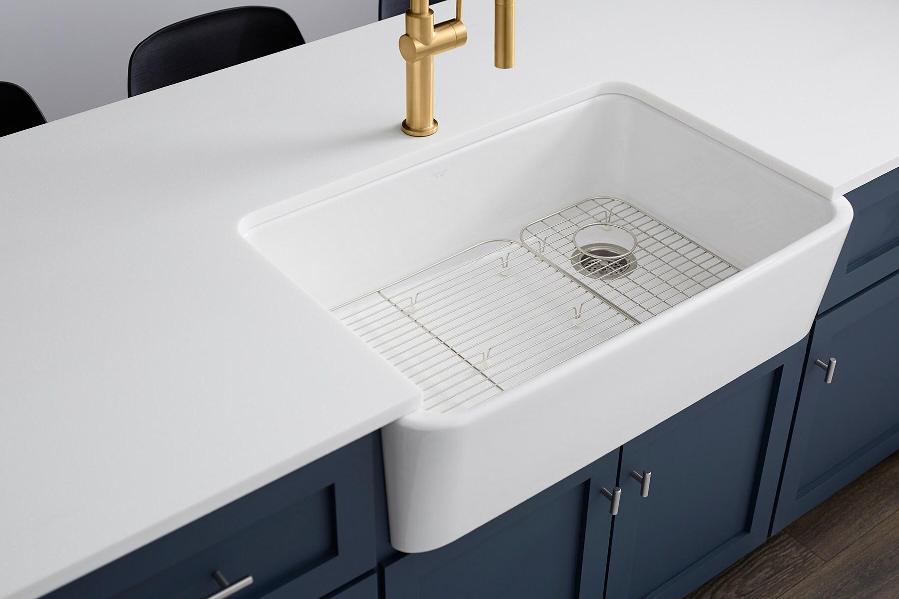 Ironridge 34" Undermount Single-Bowl Farmhouse Cast Iron Kitchen Sink with Apron Front