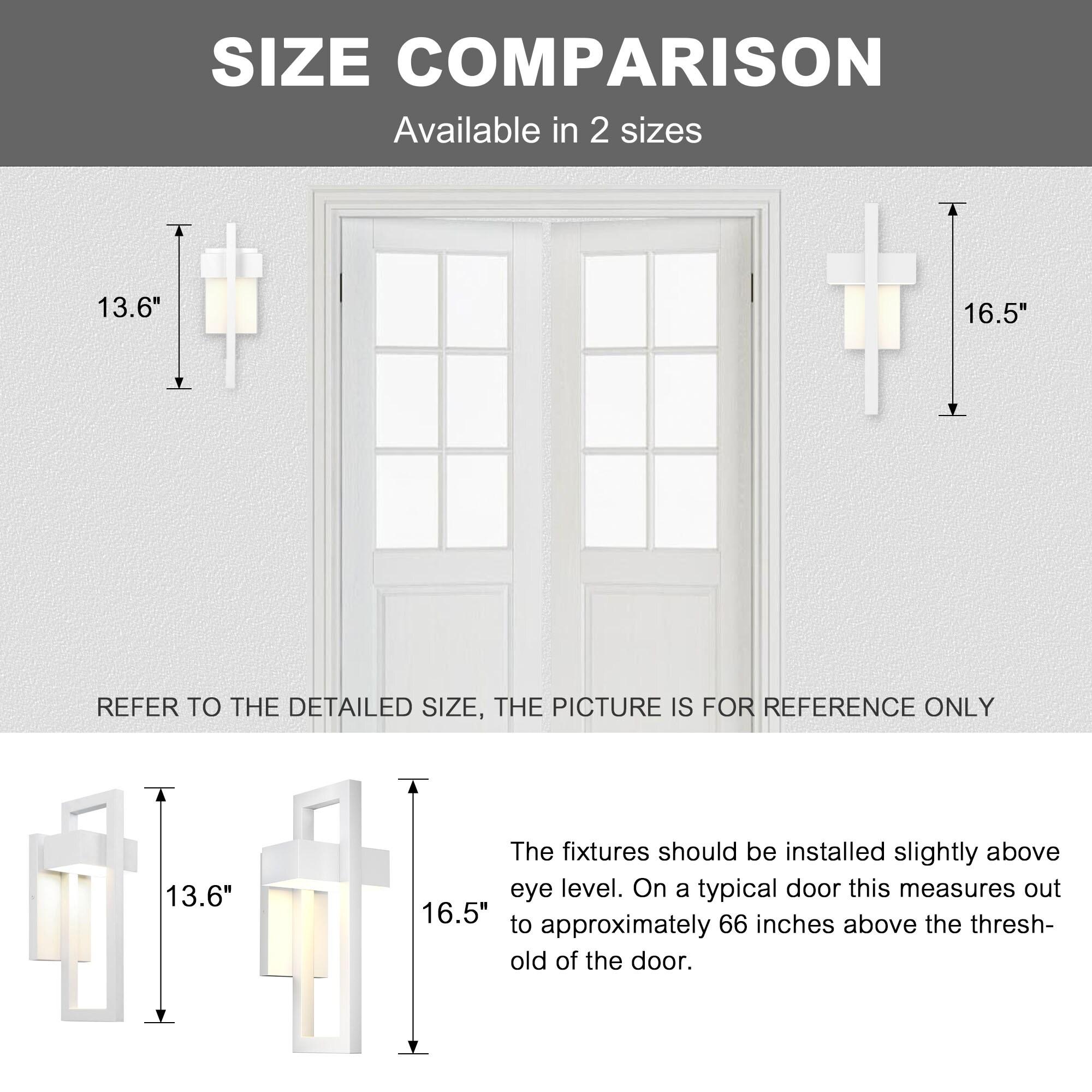LamQee 2 Packs Modern Outdoor Wall Lights 3000K Integrated LED Outdoor Wall Sconces Lighting, Contemporary Exterior Lighting Fixtures Outside Wall Mount Lights for House Porch Door Garage, Matte White