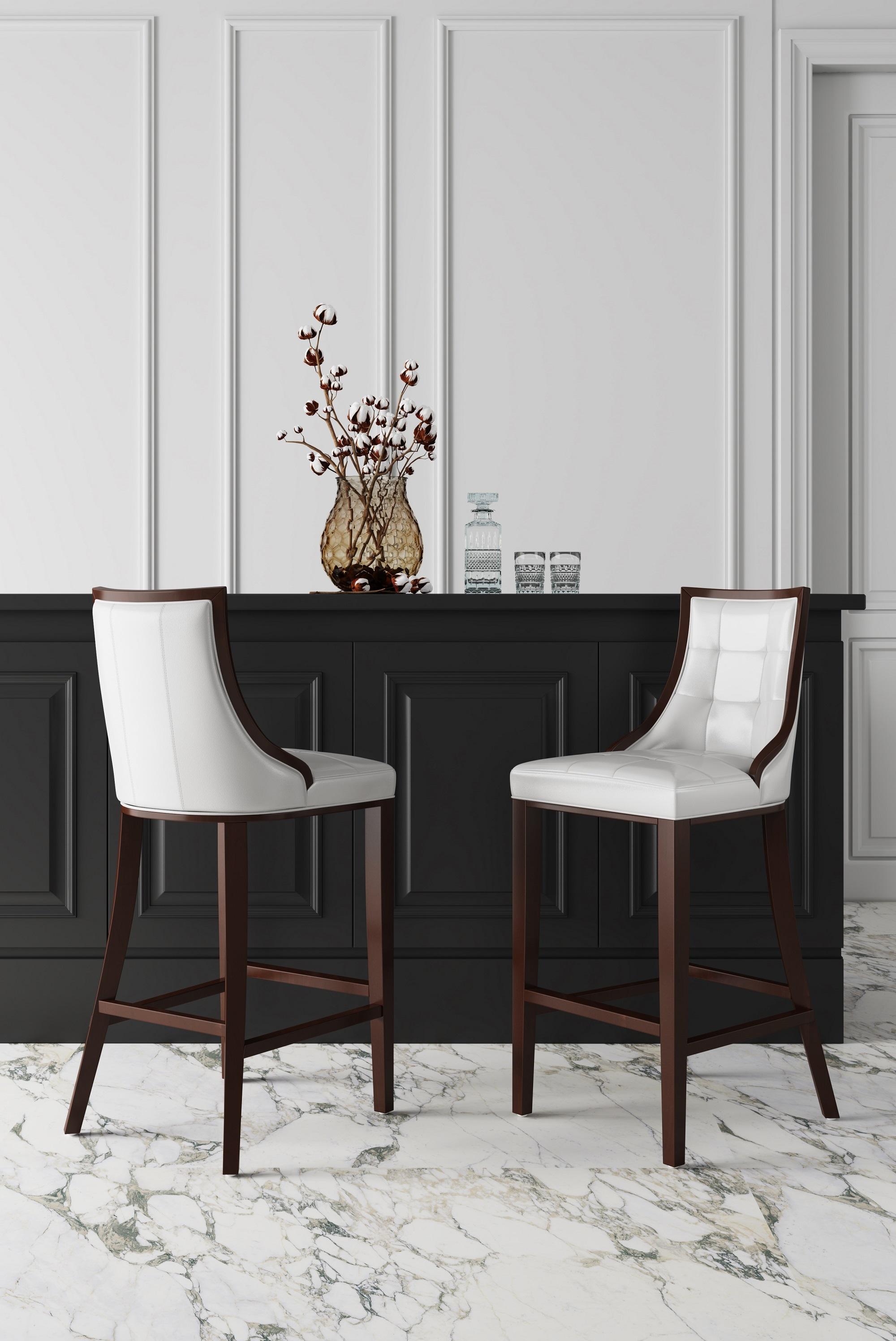 Set of 3 Fifth Avenue 31.5" Beech Wood Barstools with Footrest - Manhattan Comfort