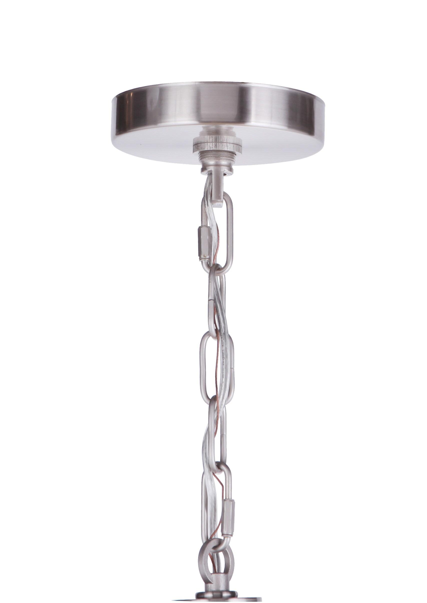 Larrson 8-Light Brushed Polished Nickel Finish Transitional Chandelier for Kitchen/Dining/Foyer, No Bulbs Included
