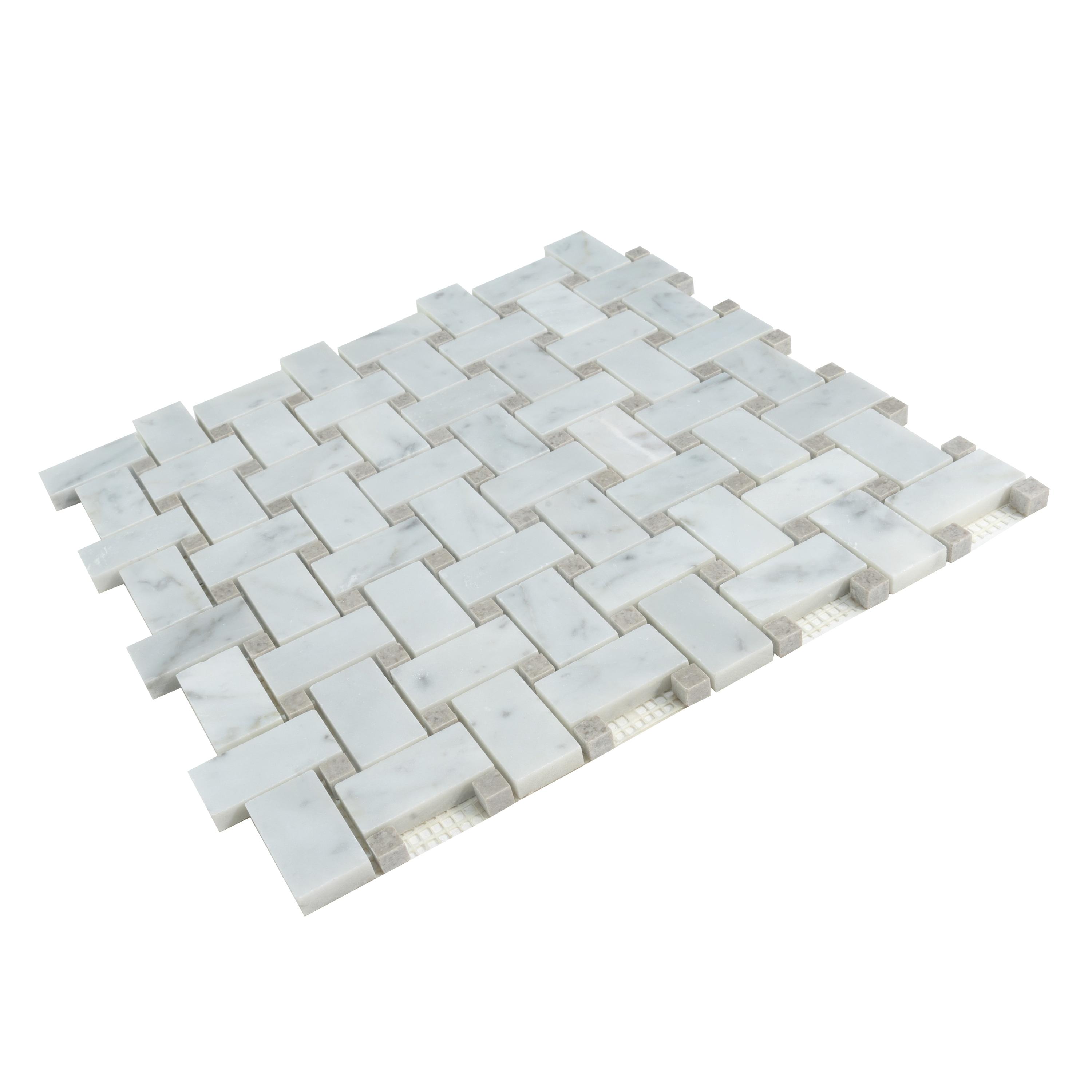 12" x 12" Natural Stone Basketweave Mosaic Wall & Floor Tile