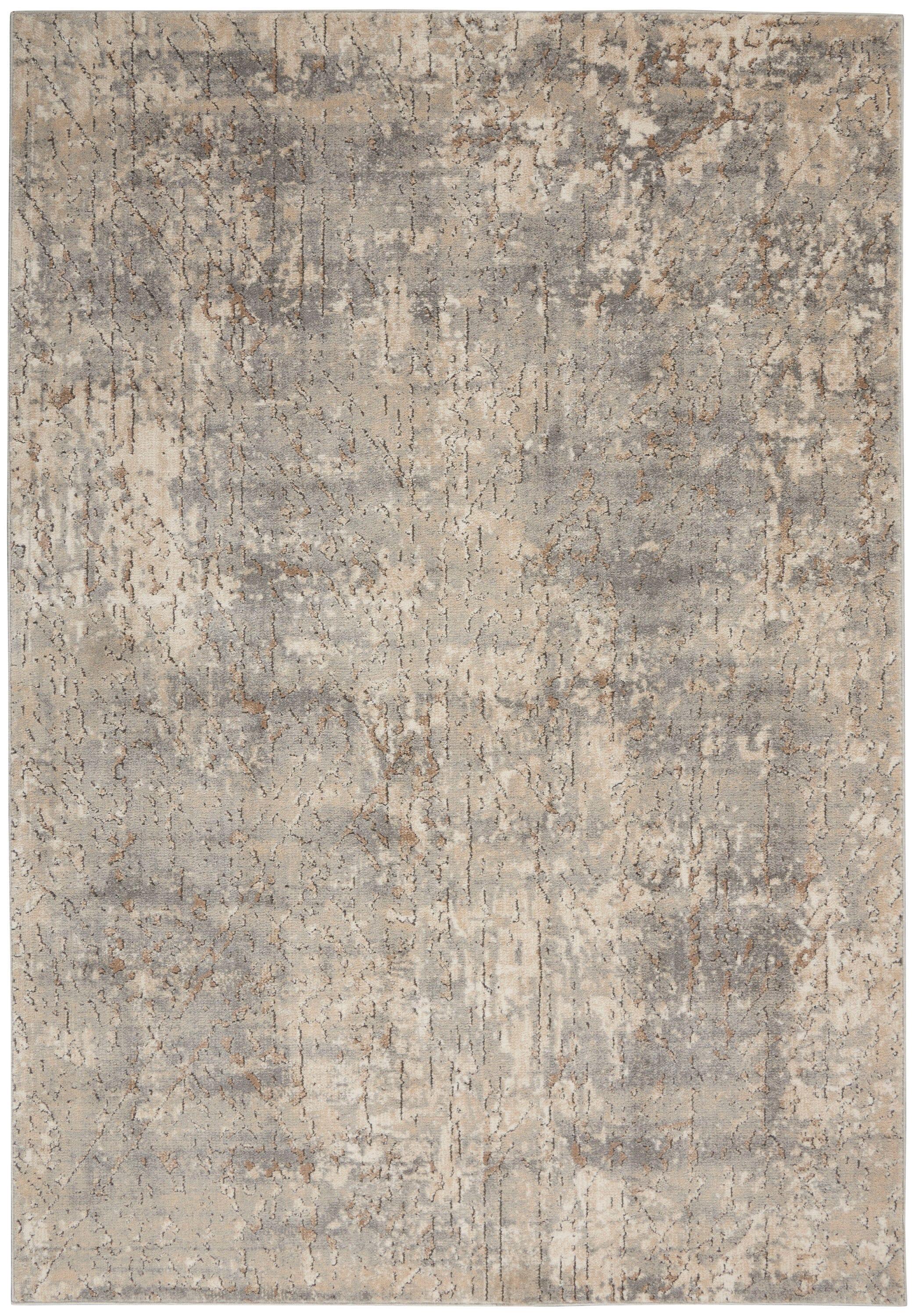 Nourison Concerto Abstract Contemporary Area Rug Beige Grey 5'3" x 7'3"