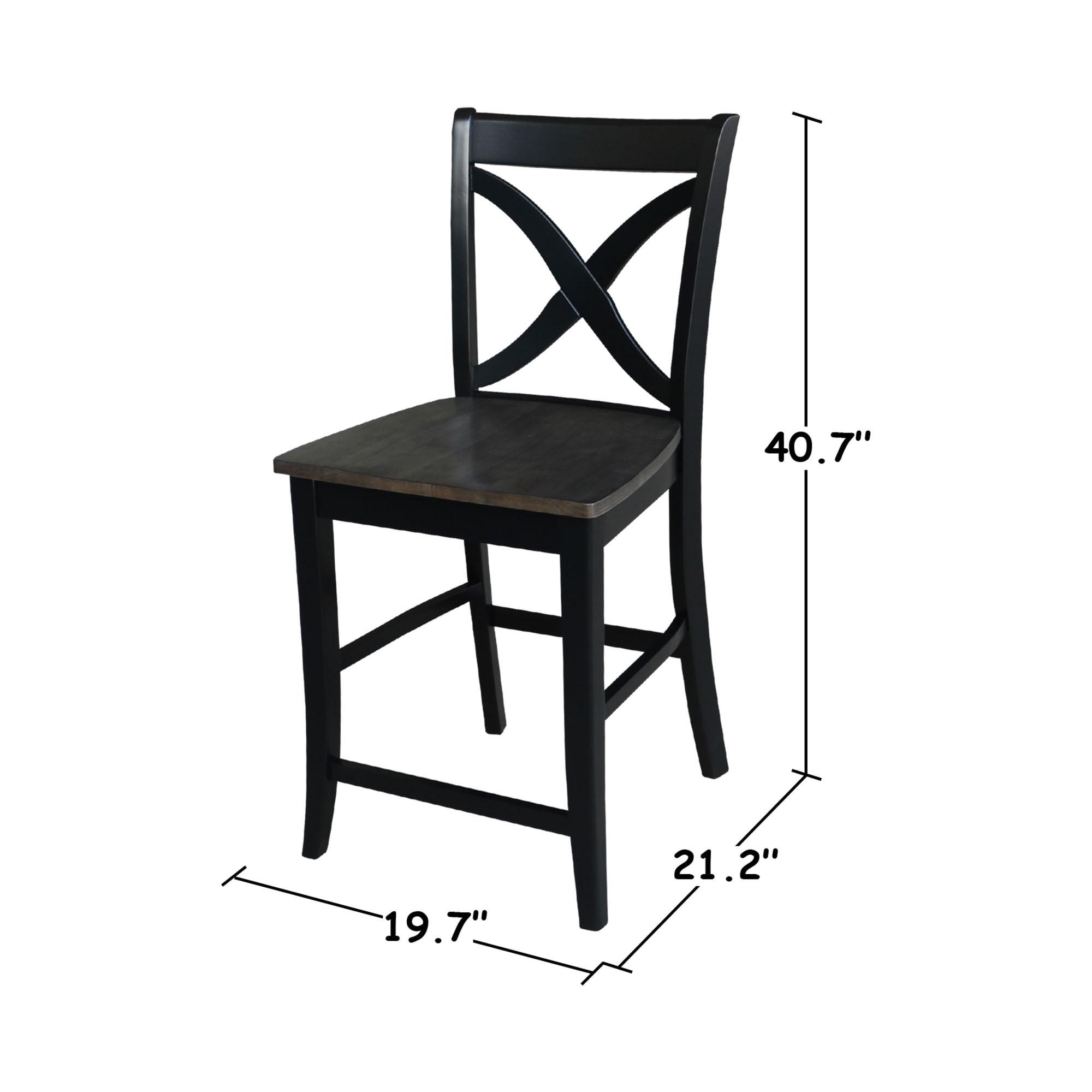 International Concepts Cosmo 24" Cross Back Counter Stool in Coal