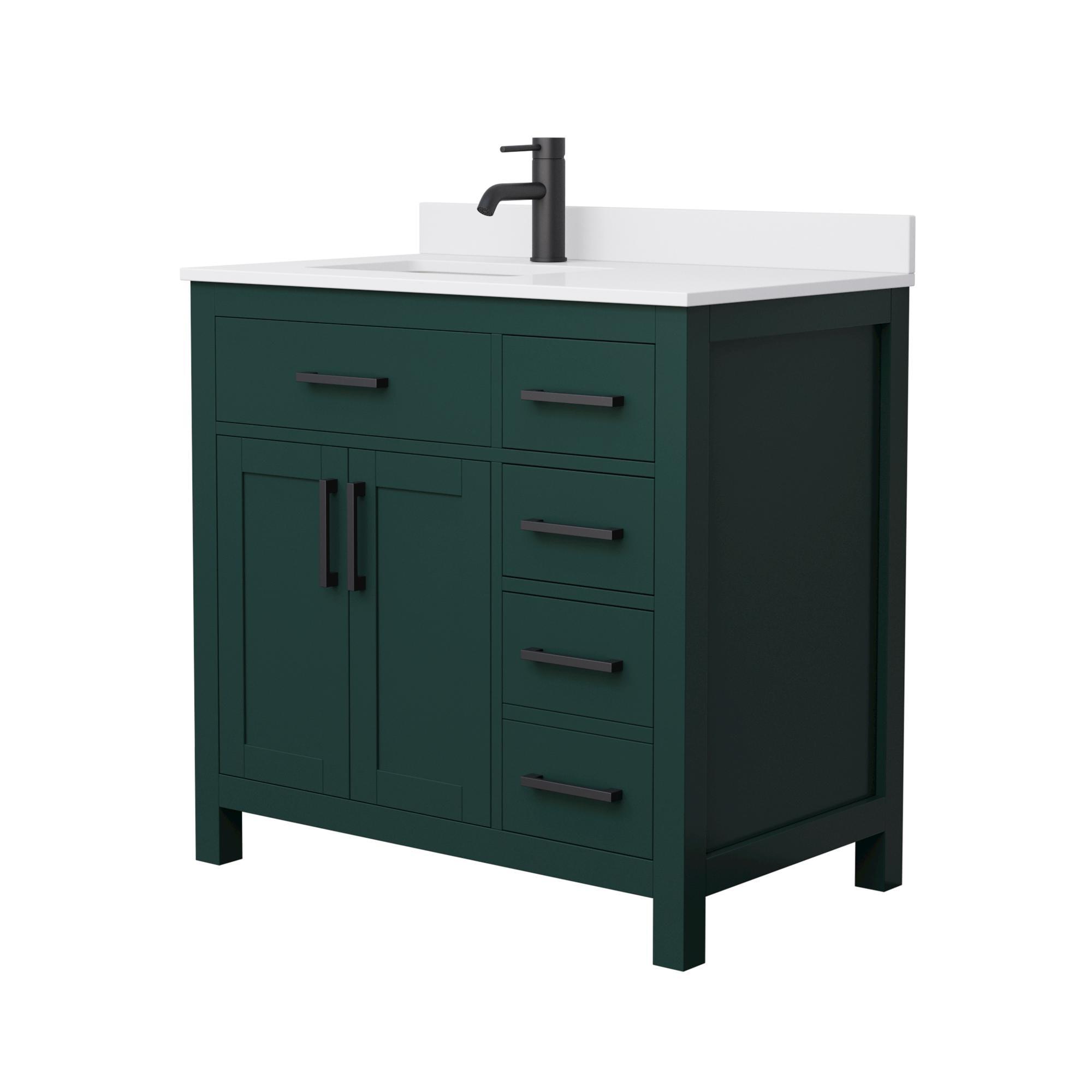 Beckett 36" Freestanding Single Bathroom Vanity with Cultured Marble Top