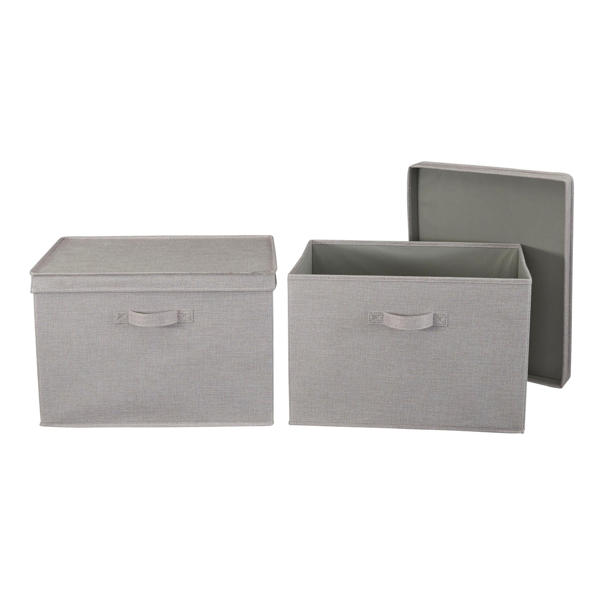 Household Essentials Household Essentials Wide Storage Box Fabric Bin (Set of 2)