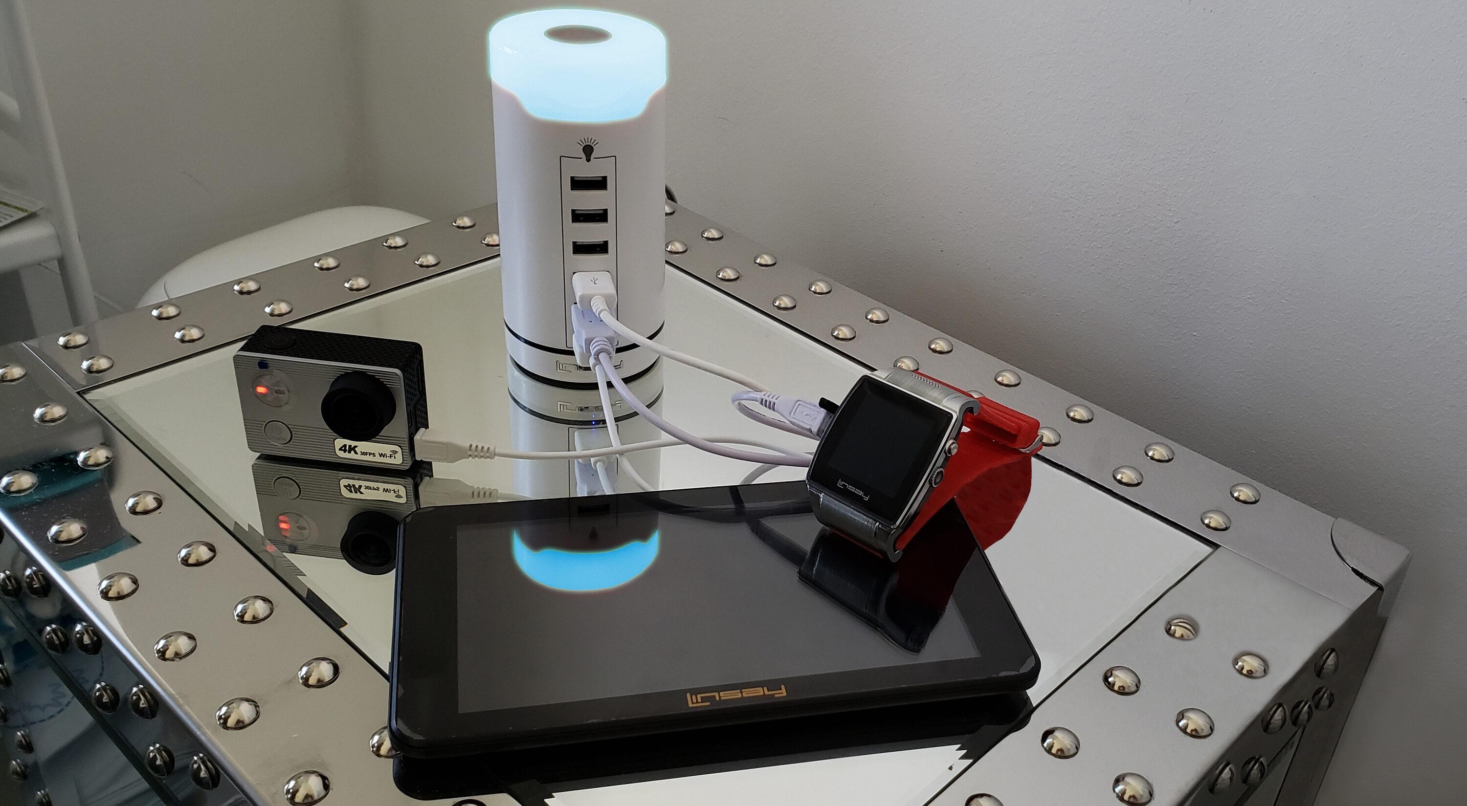 LINSAY SMART LED LAMP TOUCH with 6 USB Charging Station Multi color LED dimmeable