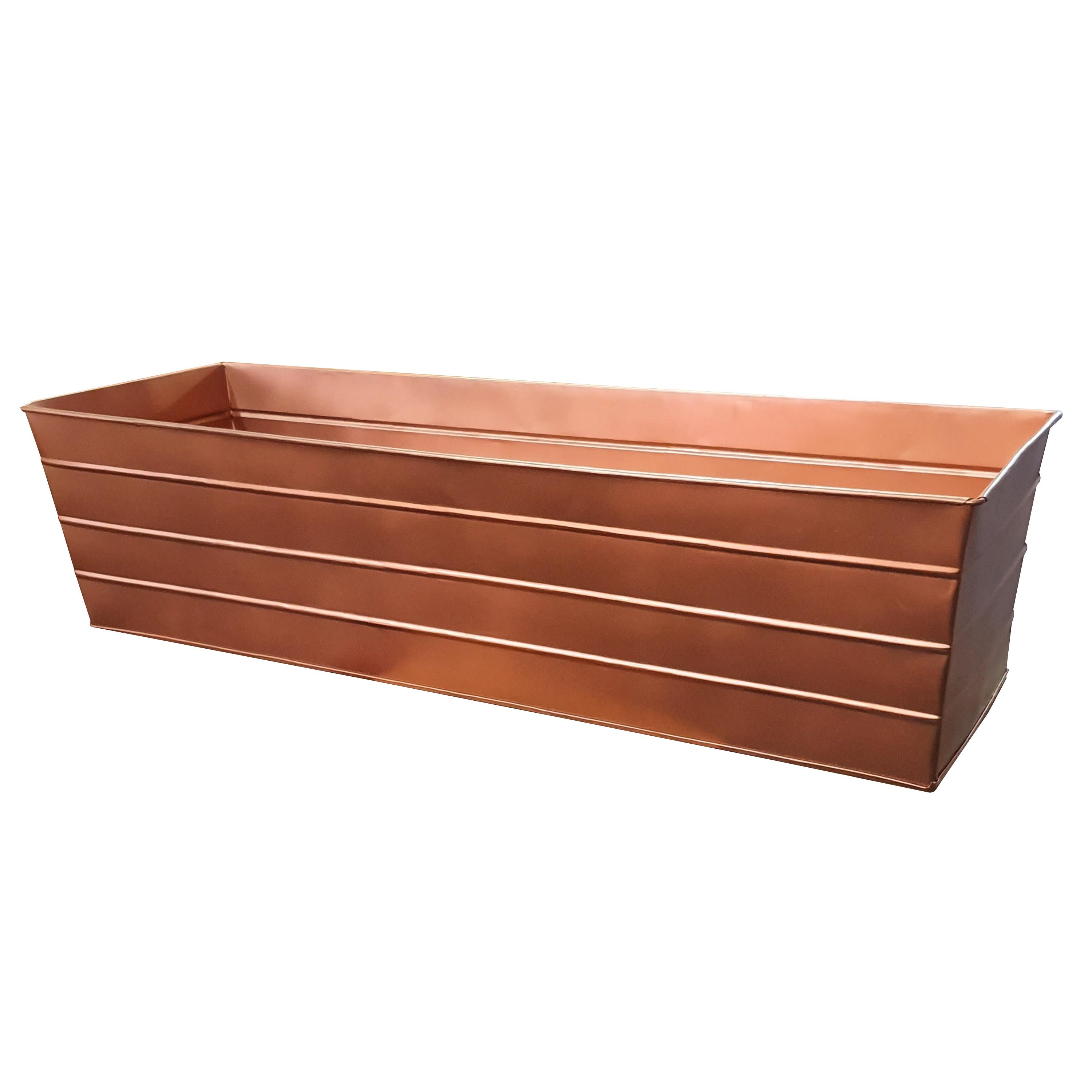 Large Copper Galvanized Steel Rectangular Flower Planter Box