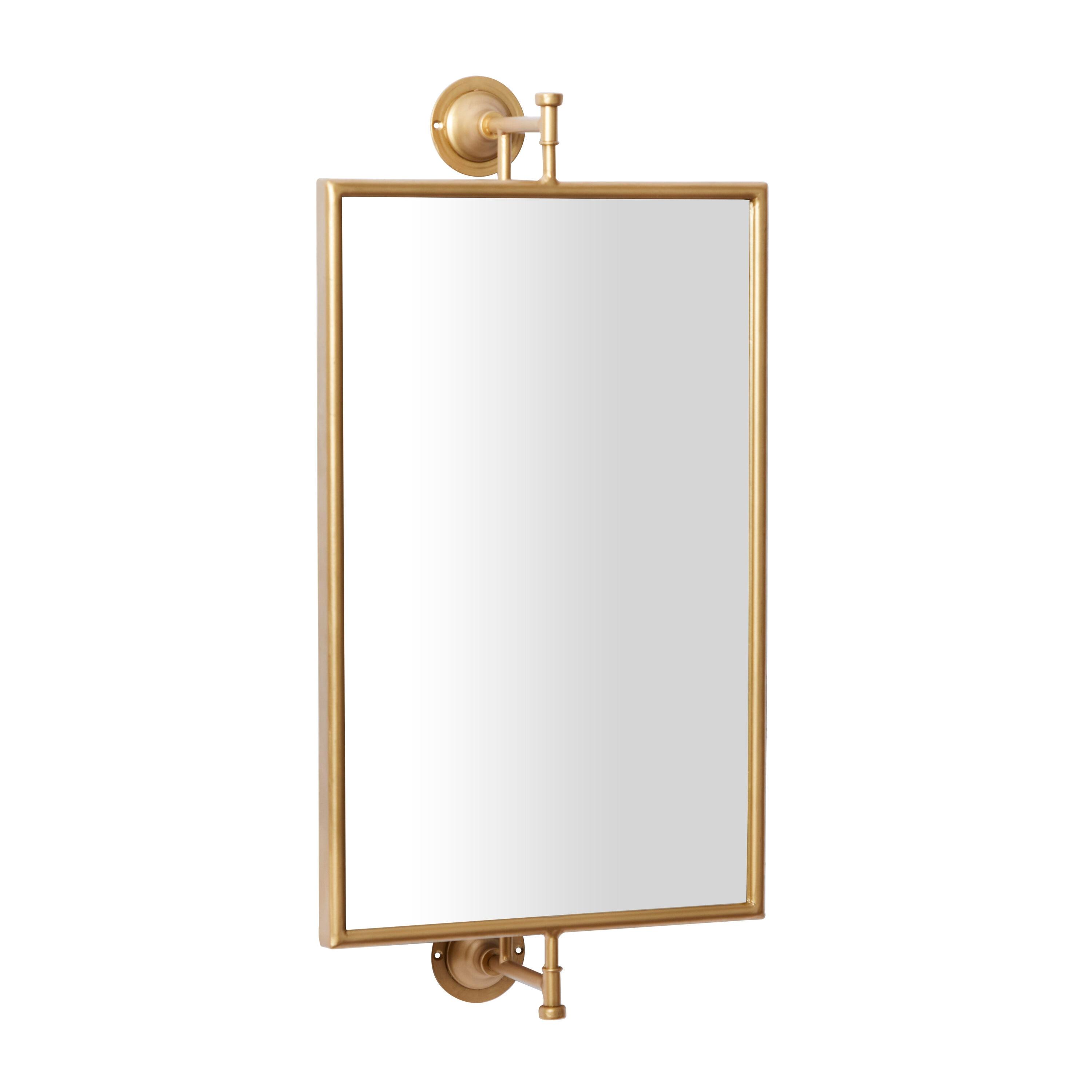 DecMode 14" x 28" Gold Dimensional Wall Mirror