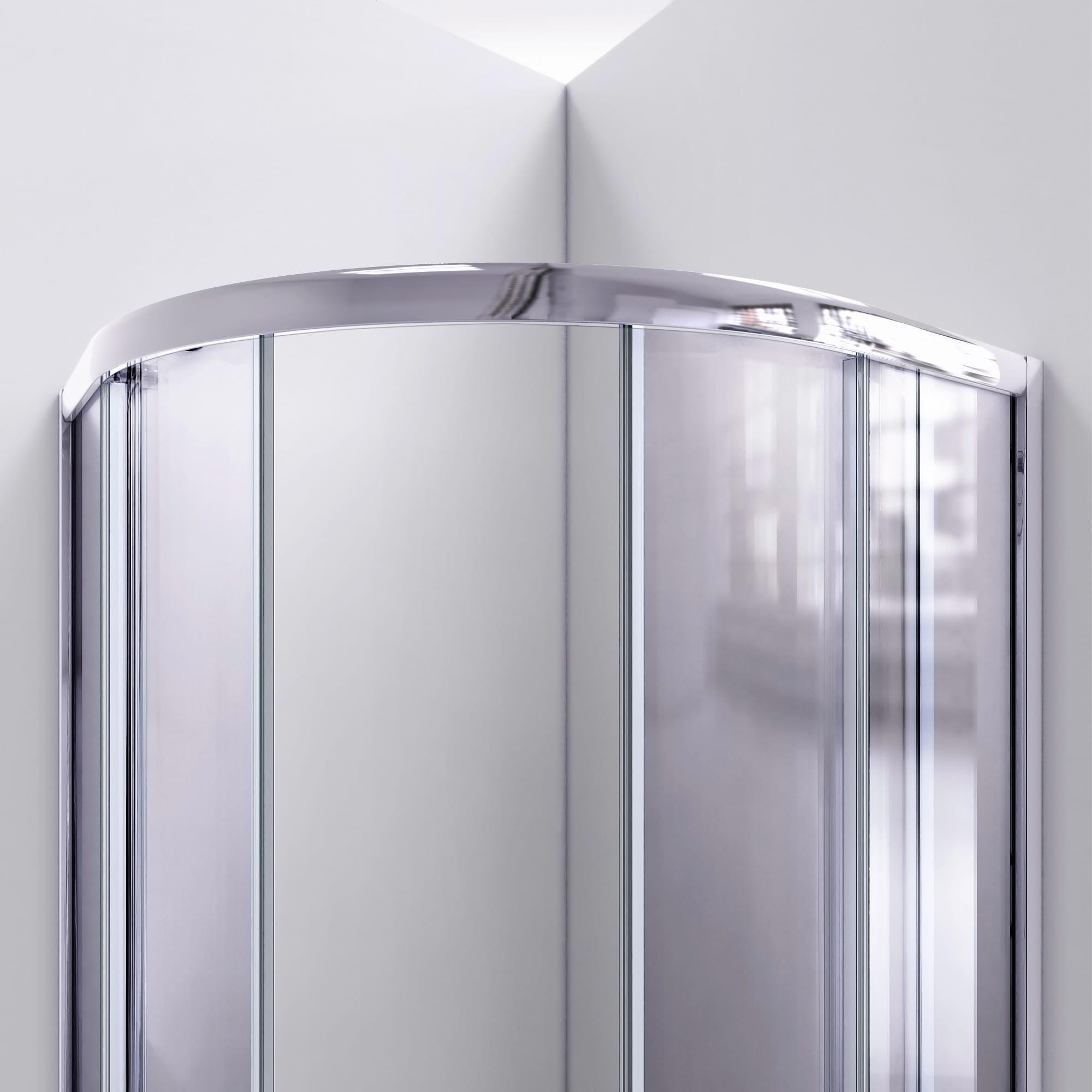 38'' W x 38'' D x 78'' H Semi-Frameless Round Shower Enclosure