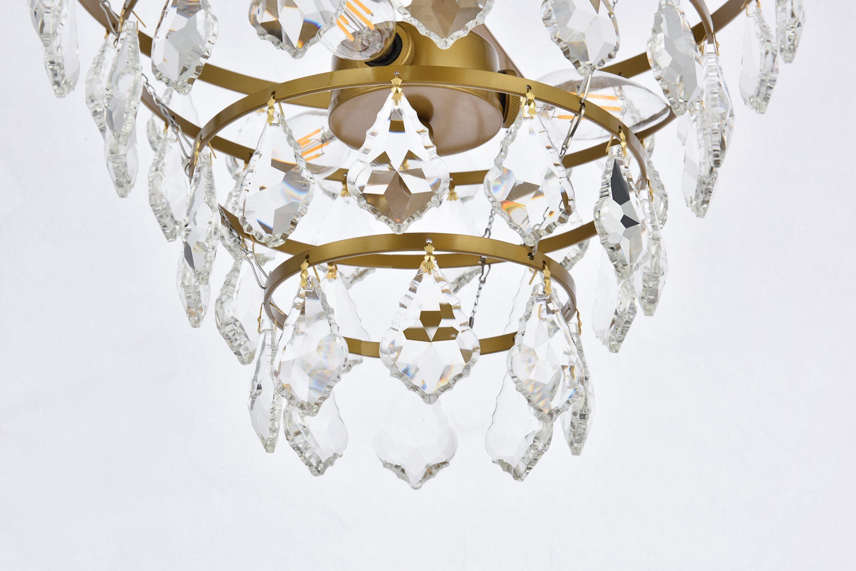 Elegant Lighting Ella 14 inch flush mount in brass