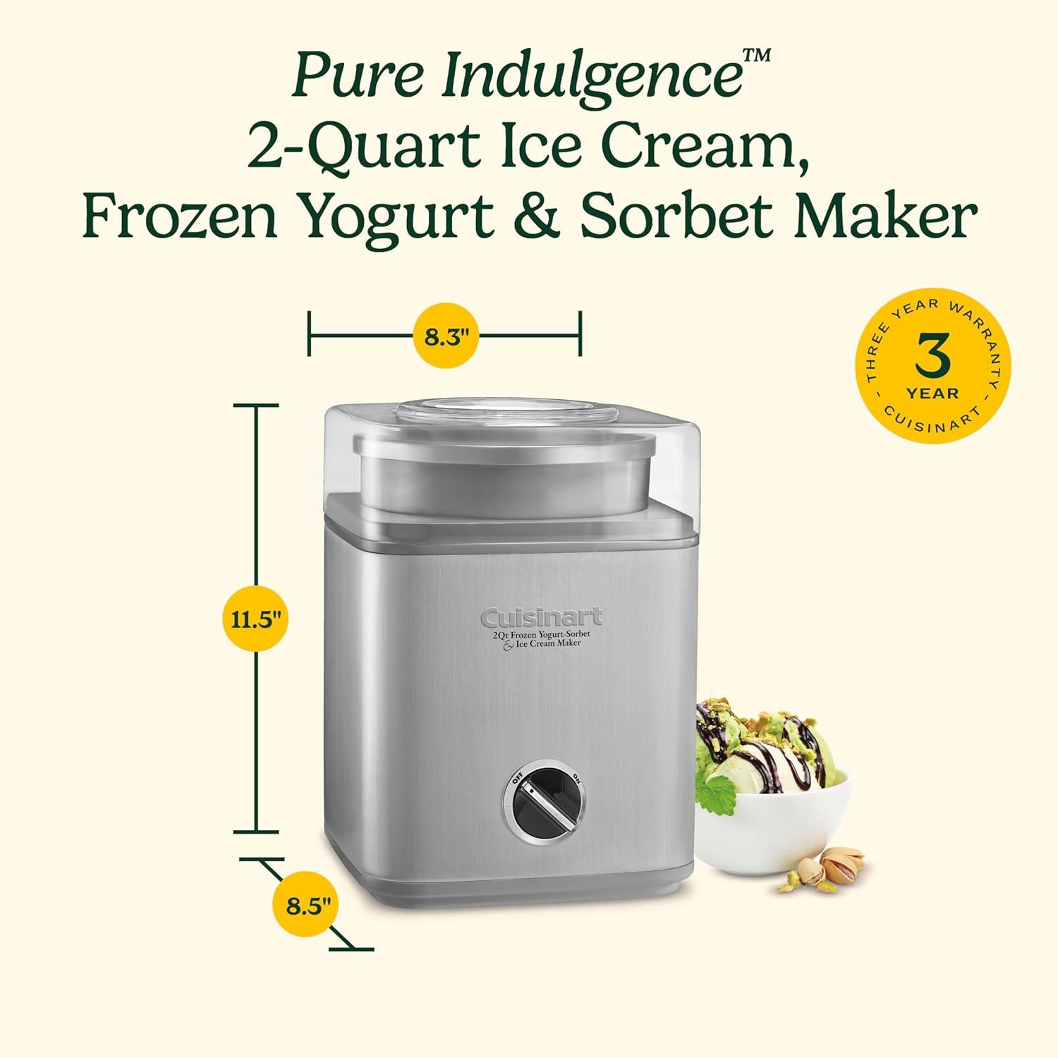 Cuisinart ® Pure Indulgence ™ 2-Qt. Frozen Yogurt, Sorbet and Ice Cream Maker