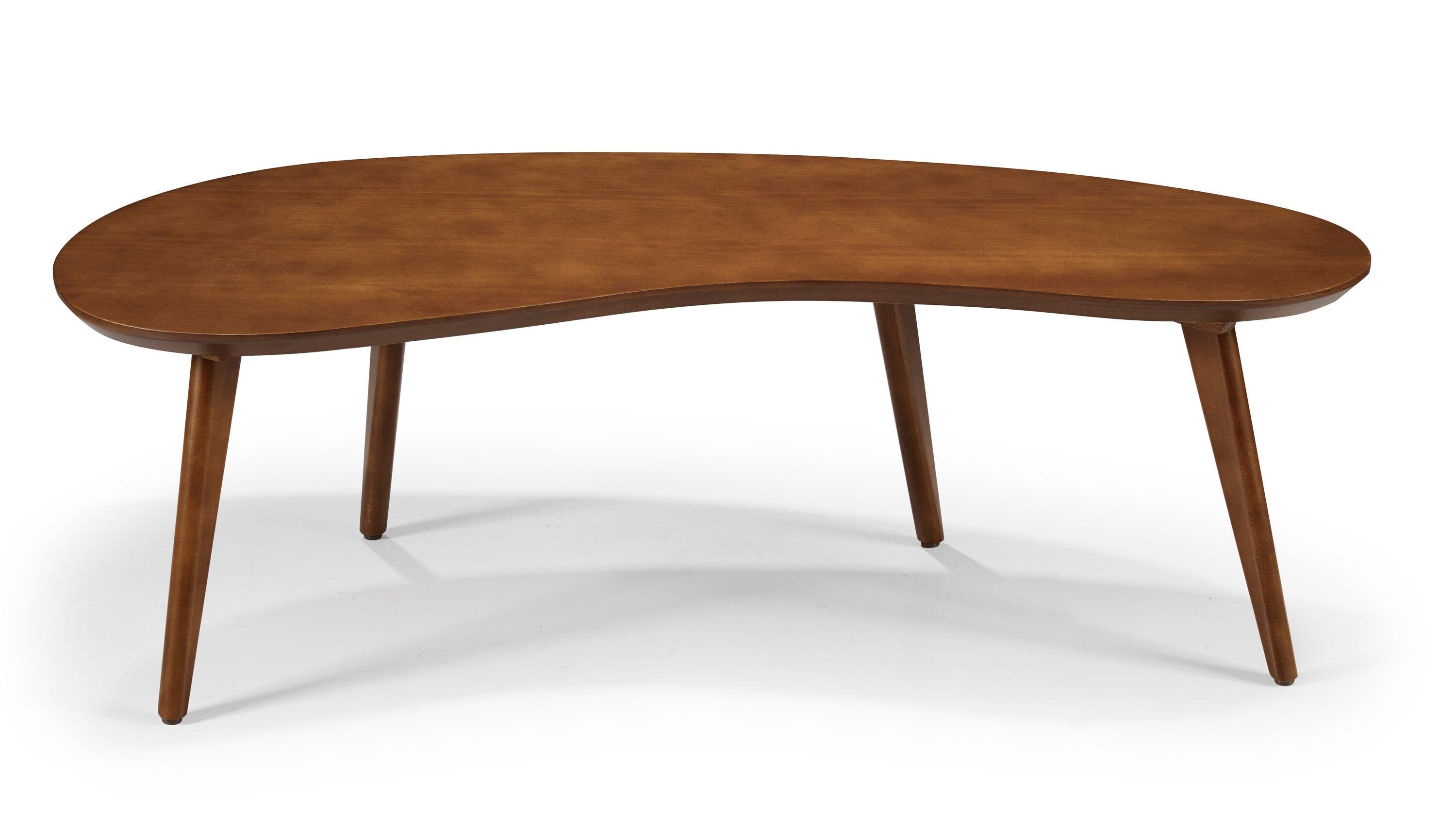 Mid-Century Modern Castanho Pine Wood Oval Coffee Table