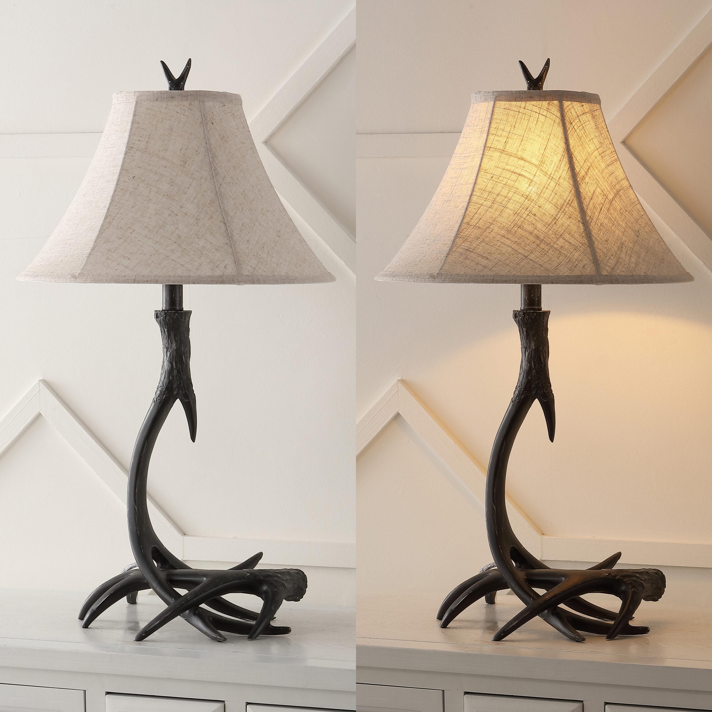 JONATHAN Y JYL6305C Antler 27.5" Rustic Resin LED Table Lamp, Traditional for living room, dinning room, bedroom, office Bulb Included, Black