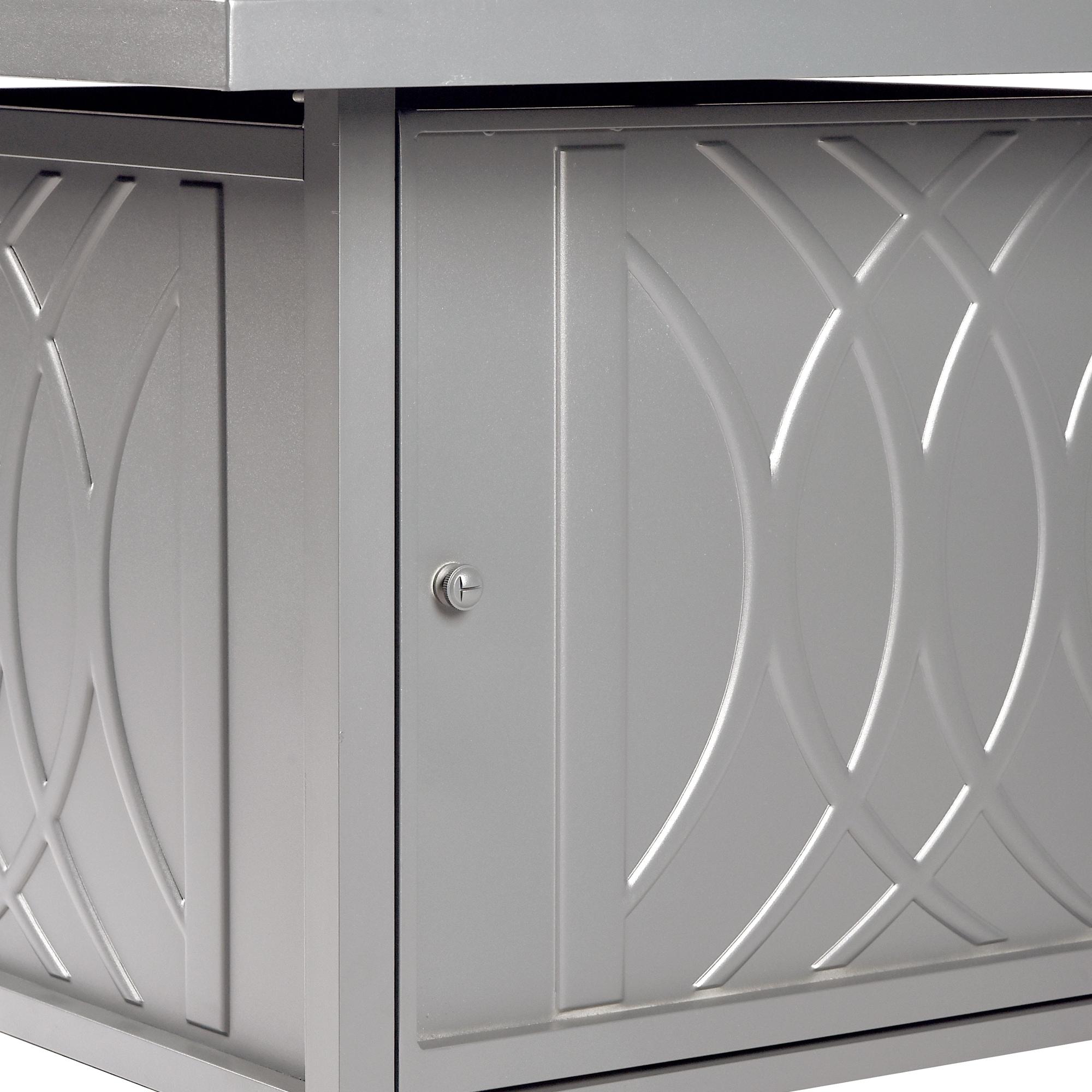42" Square Aluminum 55000 BTUs Propane  Modern Fire Table with 2 Covers - Gray - Oakland Living