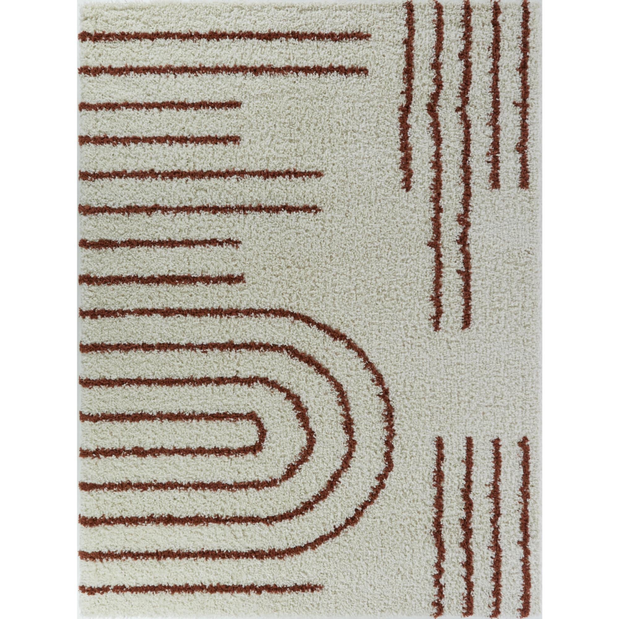 Balta Rugs 7'10"x10' Janus GeometricTeen Shag Rug Orange: High Pile, Stain-Resistant, Machine Made, Indoor Use