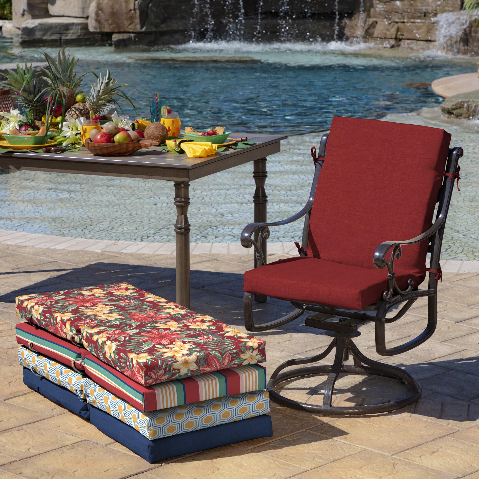 Arden Outdoor Dining Chair Cushion, 20 x 20, Rain-Proof, Fade Resistant, Ruby Red Leala