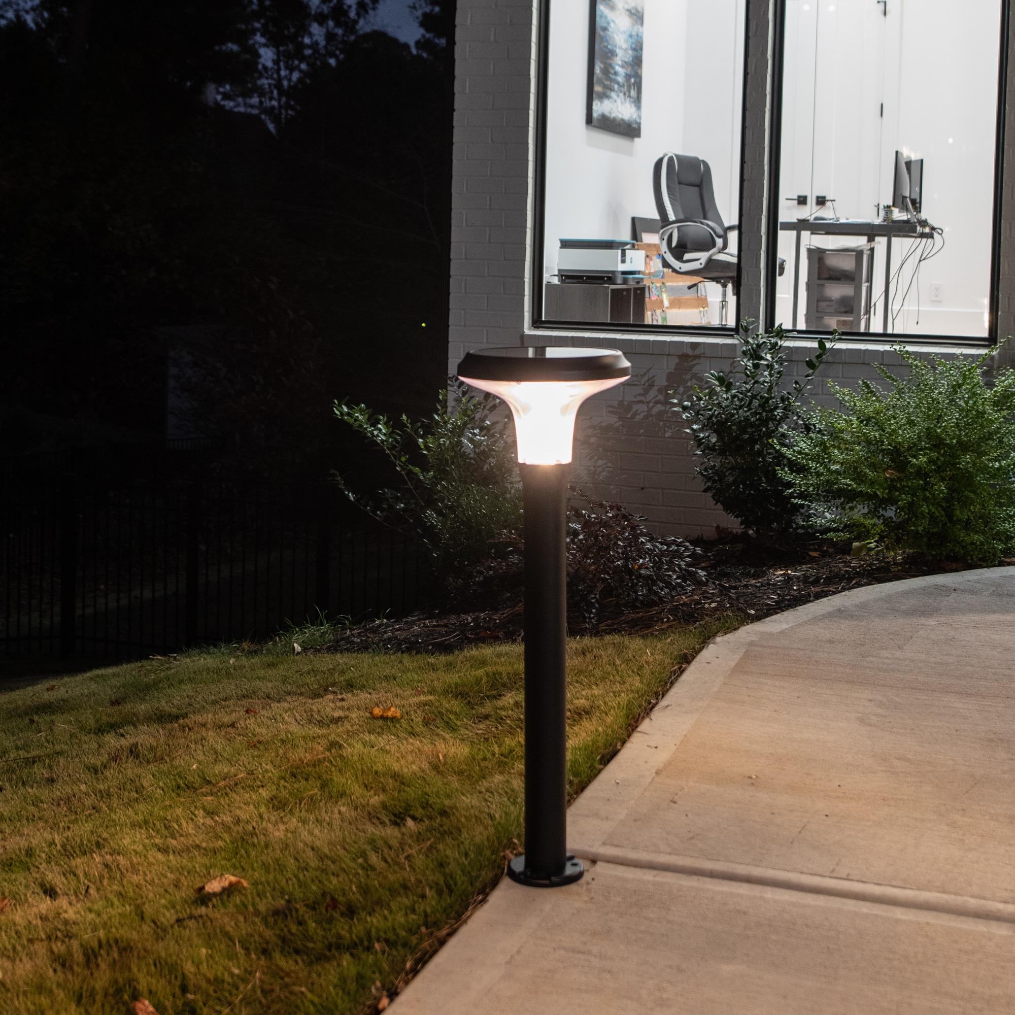 Vantage Solar Commercial Graded Black Warm White LED Pathway Bollard Light