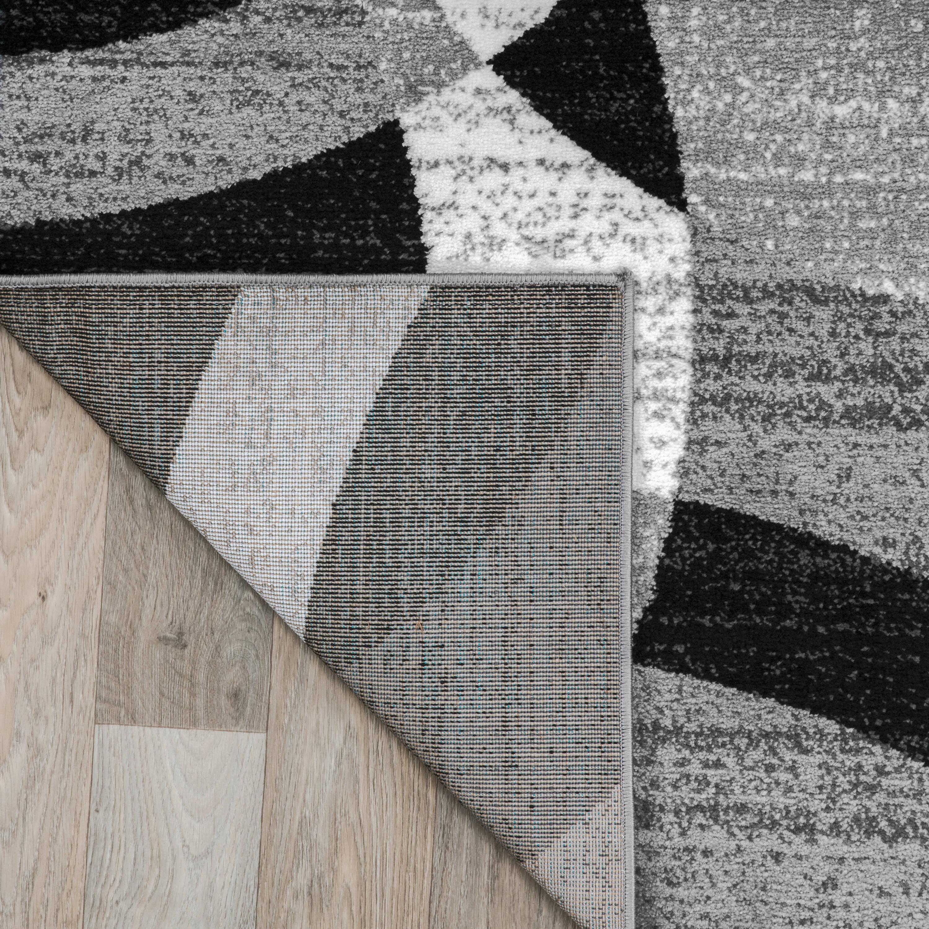 World Rug Gallery Geometric Circles Gray 7'10" x 10'2" Indoor Area Rug