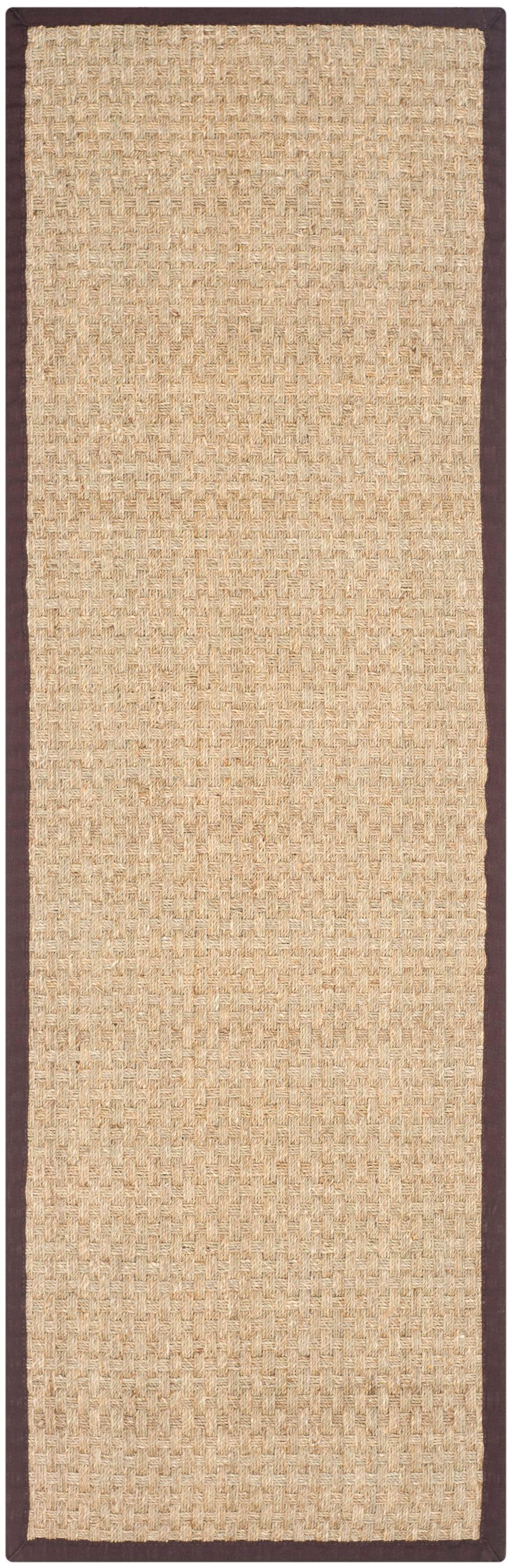 Natural Fiber NF114 Power Loomed Runner Rug - Natural/Dark Brown - 2'6"x10' - Safavieh.