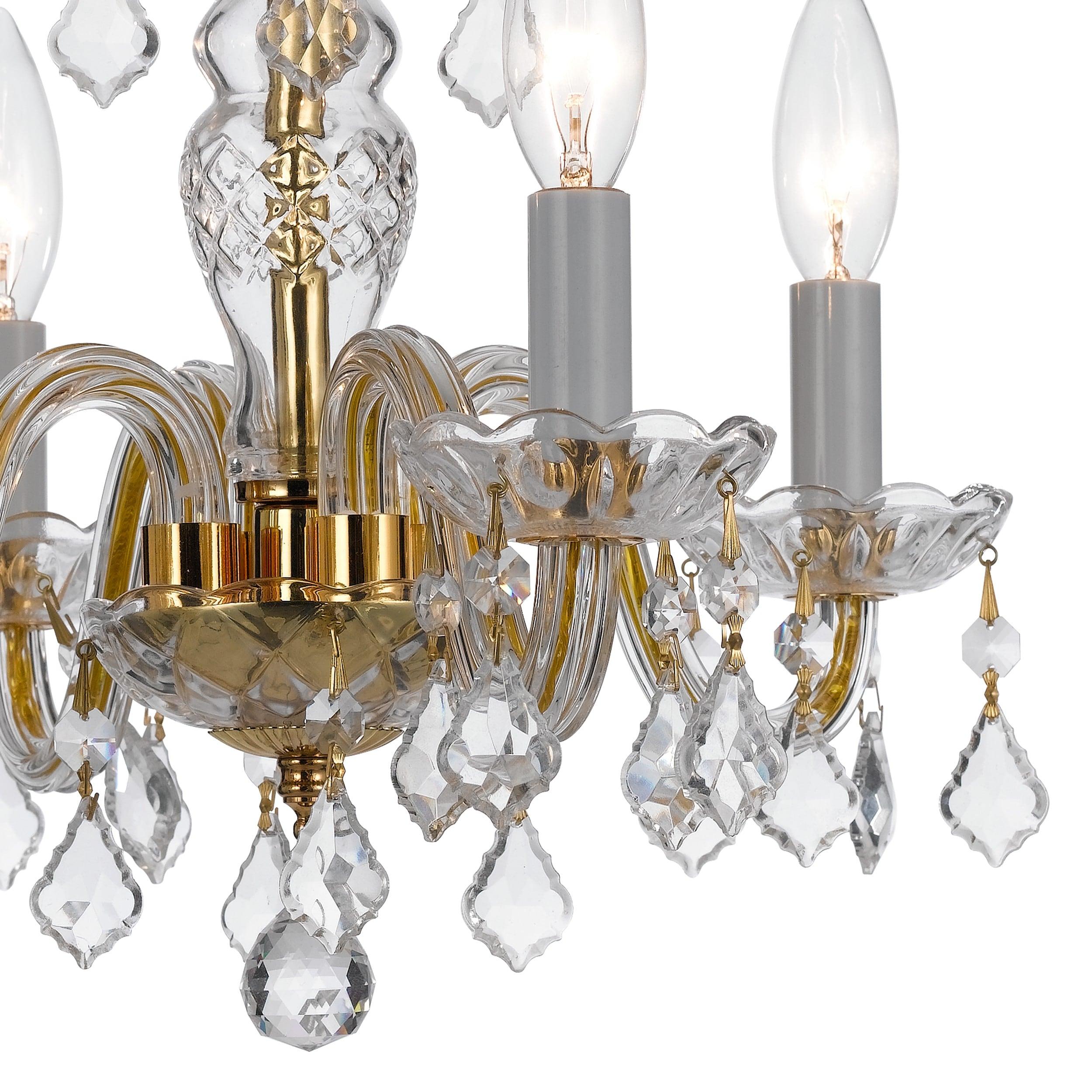 Crystorama Lighting Traditional Crystal 4 - Light Chandelier in  Polished Brass