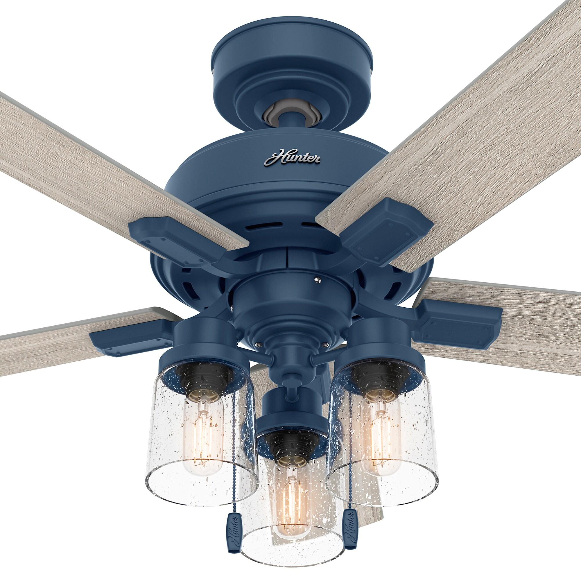 44" Hartland 5 - Blade Modern Farmhouse Indoor Ceiling Fan with Lights and Pull Chains