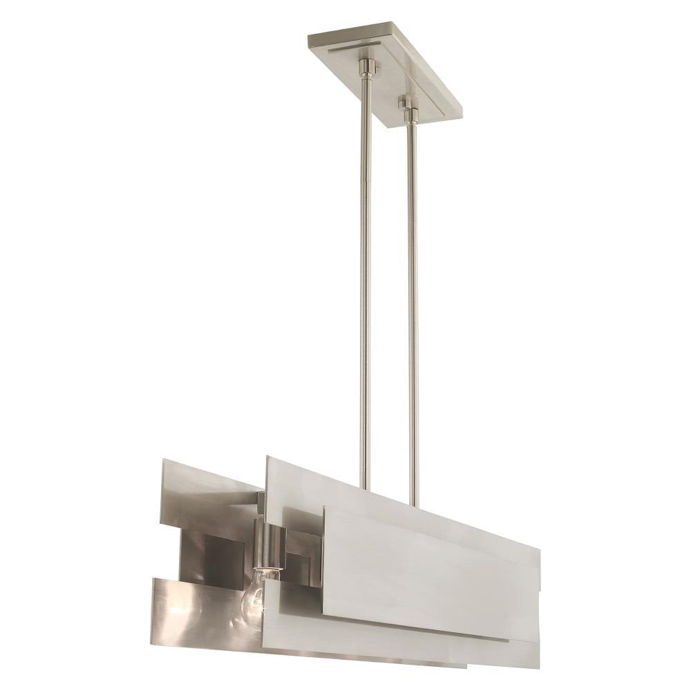 Modern Brushed Nickel 5-Light Linear Chandelier