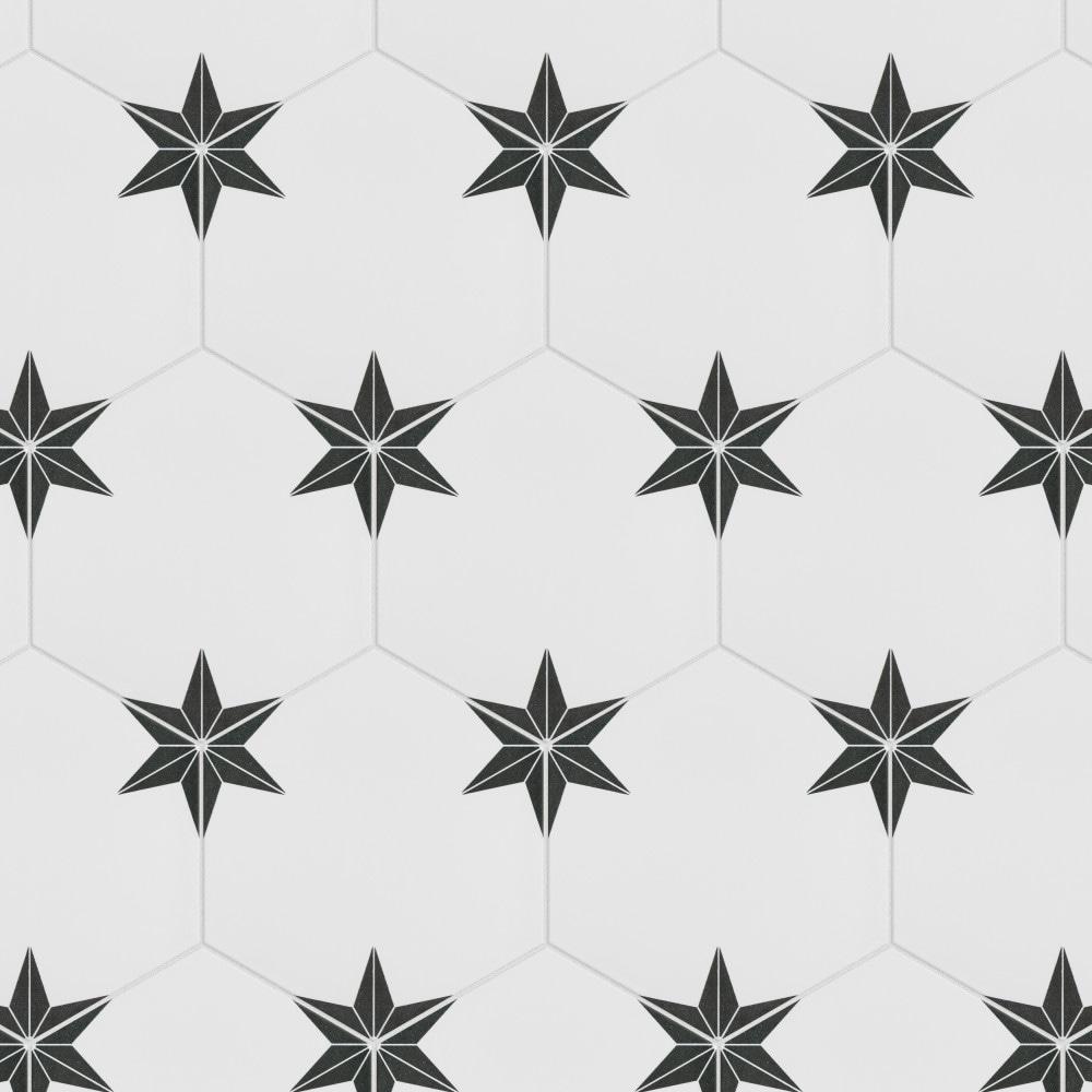 Stella Hex 9" x 10" Porcelain Patterned Wall & Floor Tile